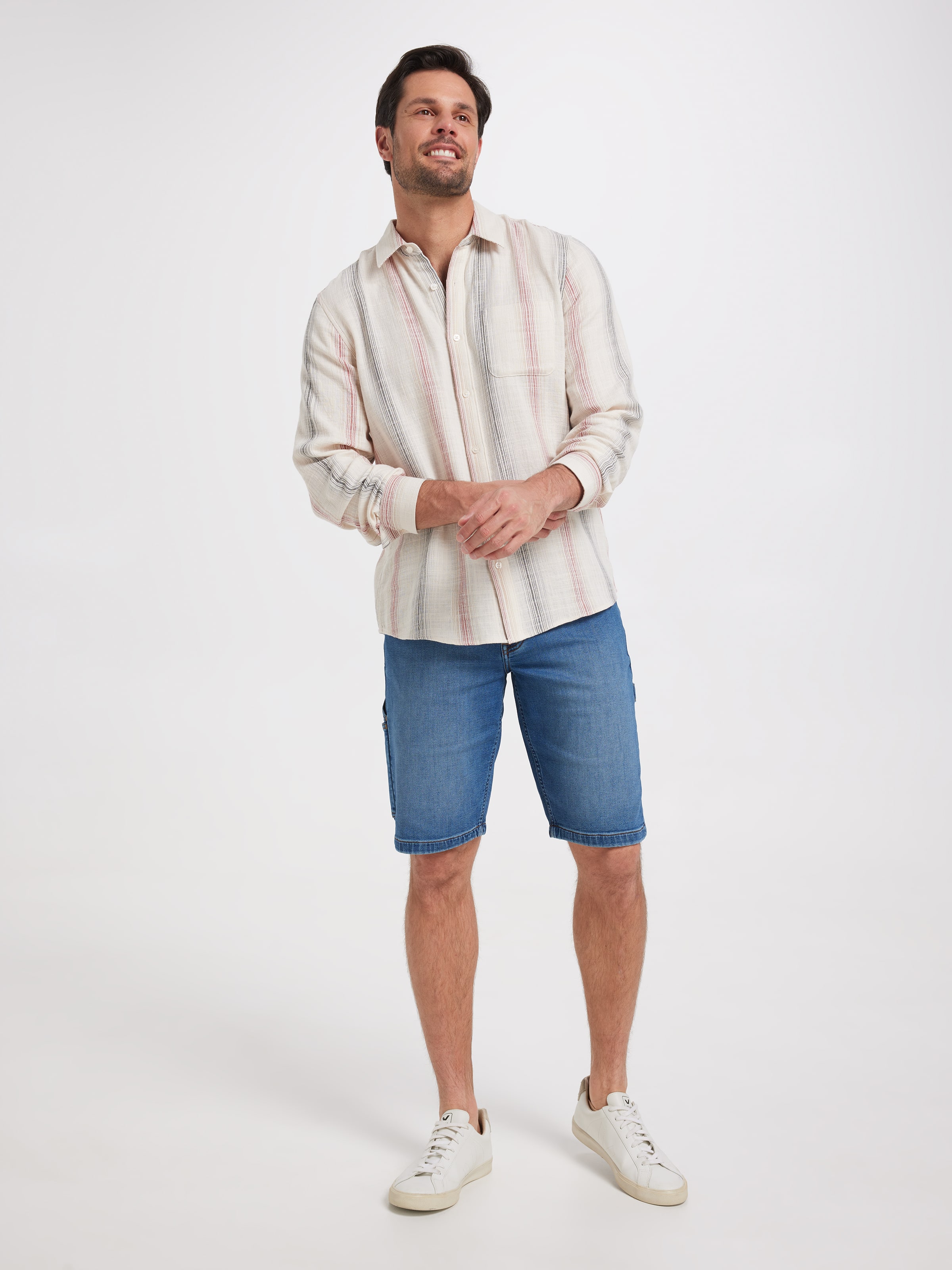 Long Sleeve Cotton Ombre Stripe