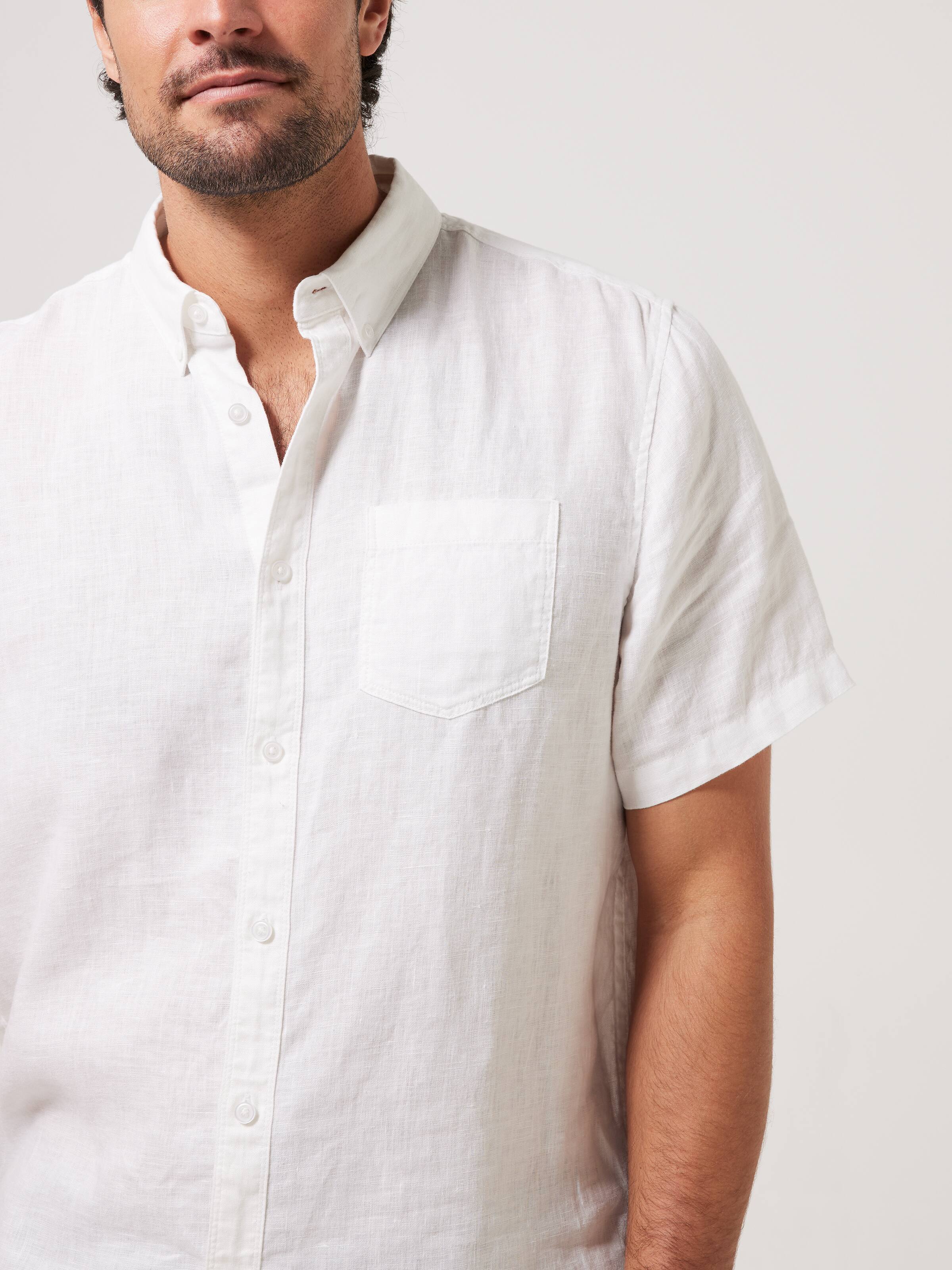 Short Sleeve Linen Plain Shirt