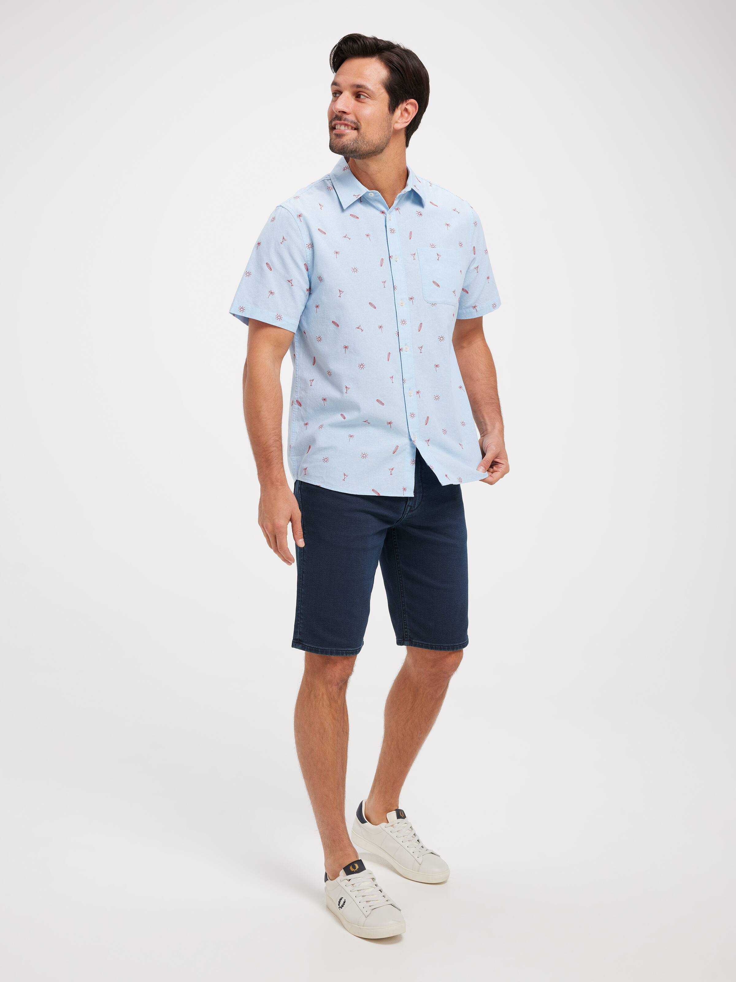 Short Sleeve Stripe Icon Crab