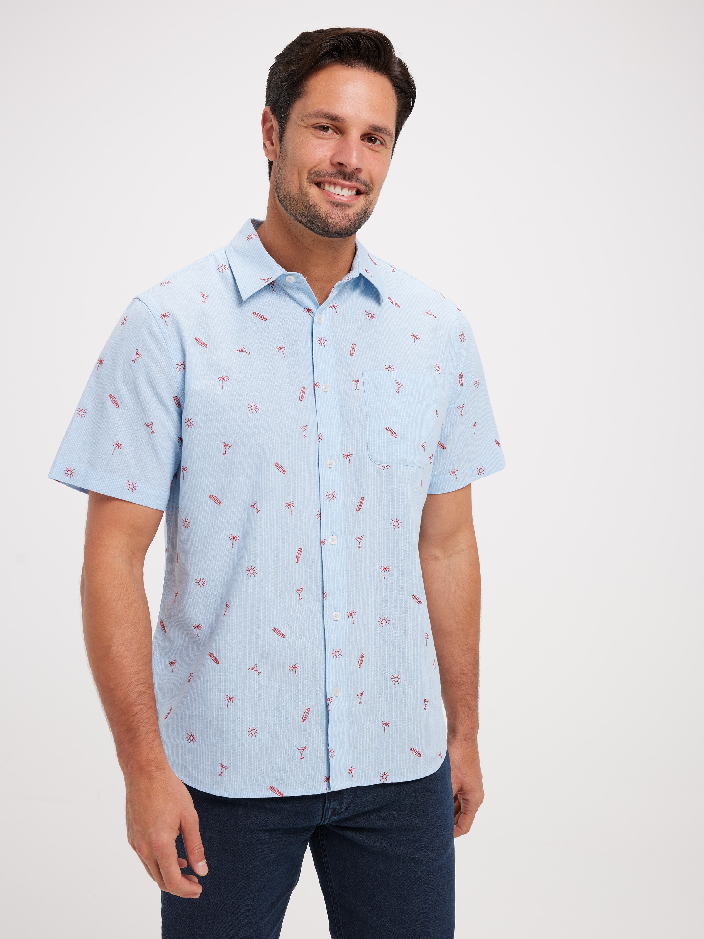 Short Sleeve Stripe Icon Crab