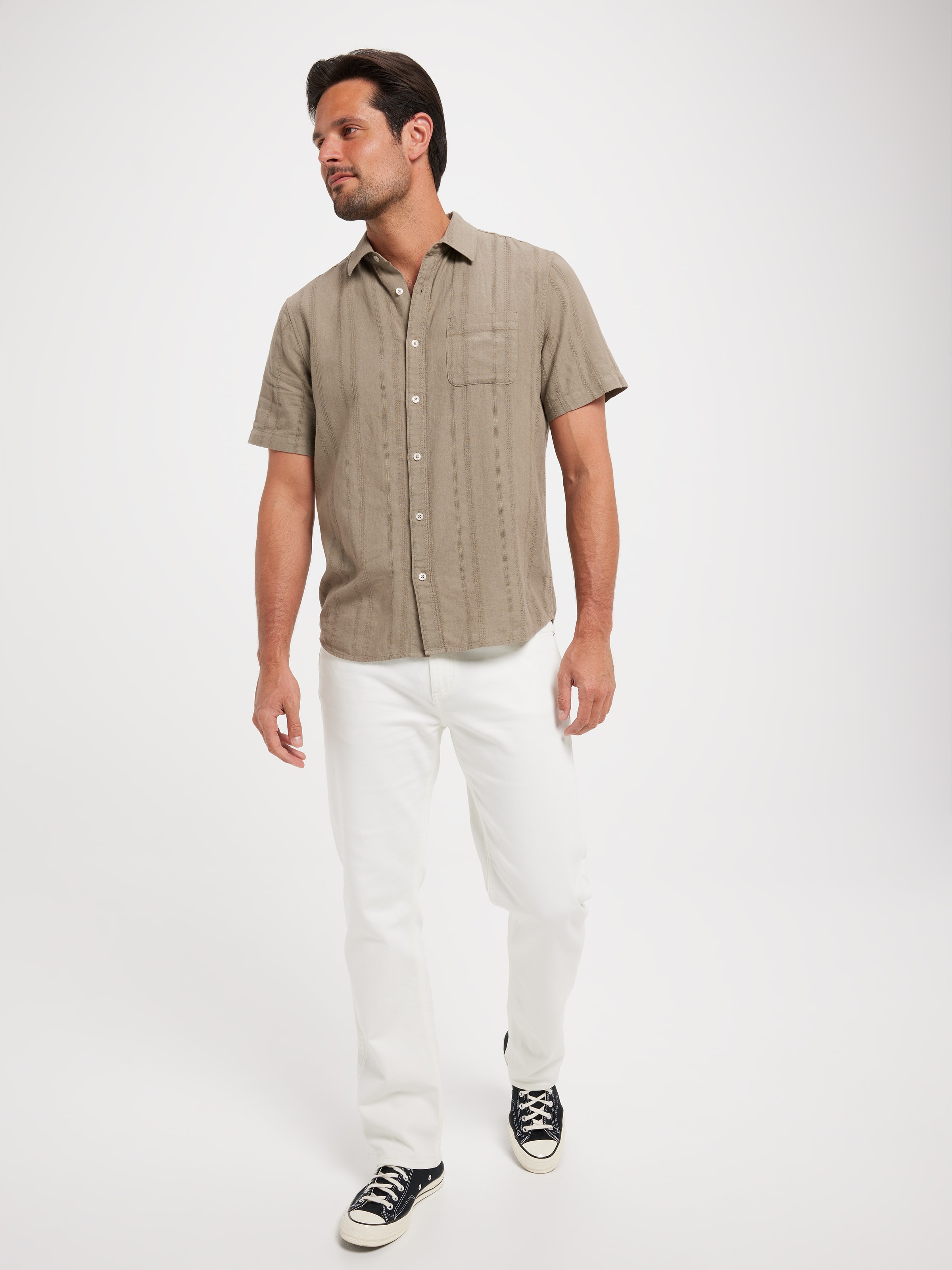 Short Sleeve Linen Blend Shirt