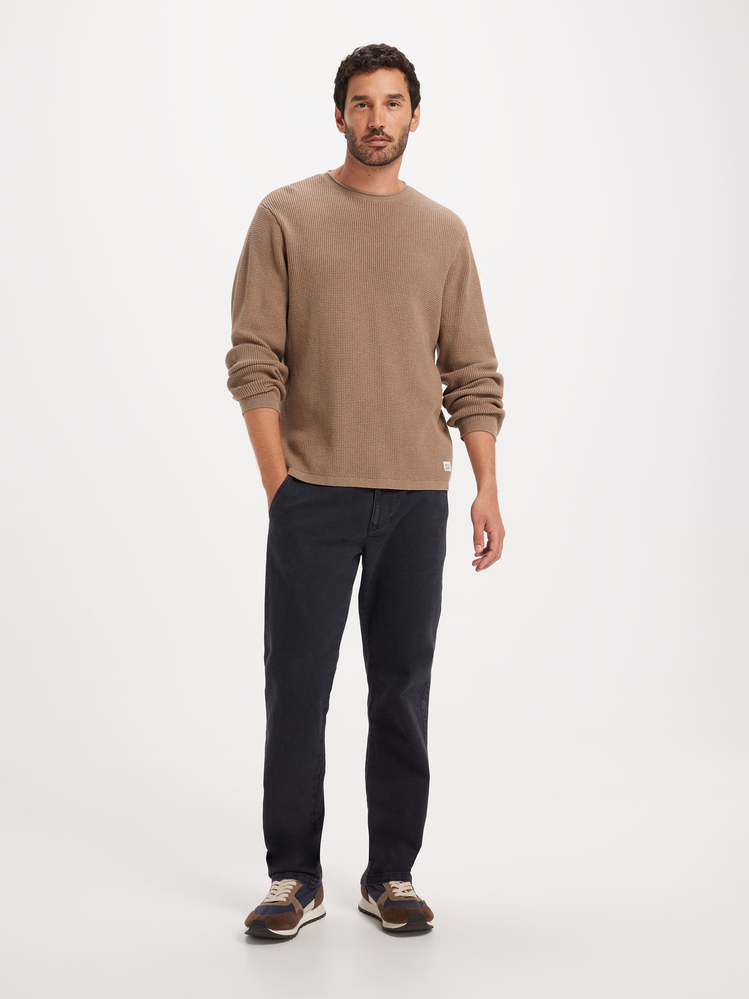 Mini Waffle Crew Knit