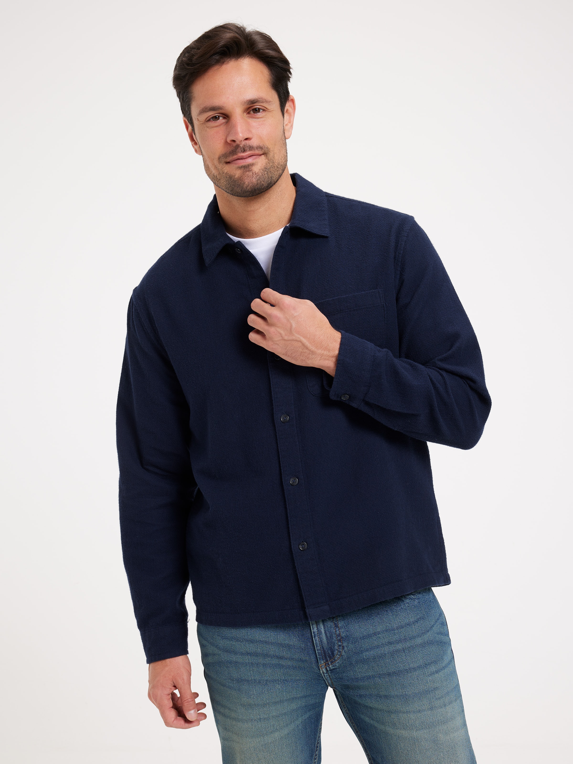 Long Sleeve Textured Shirt