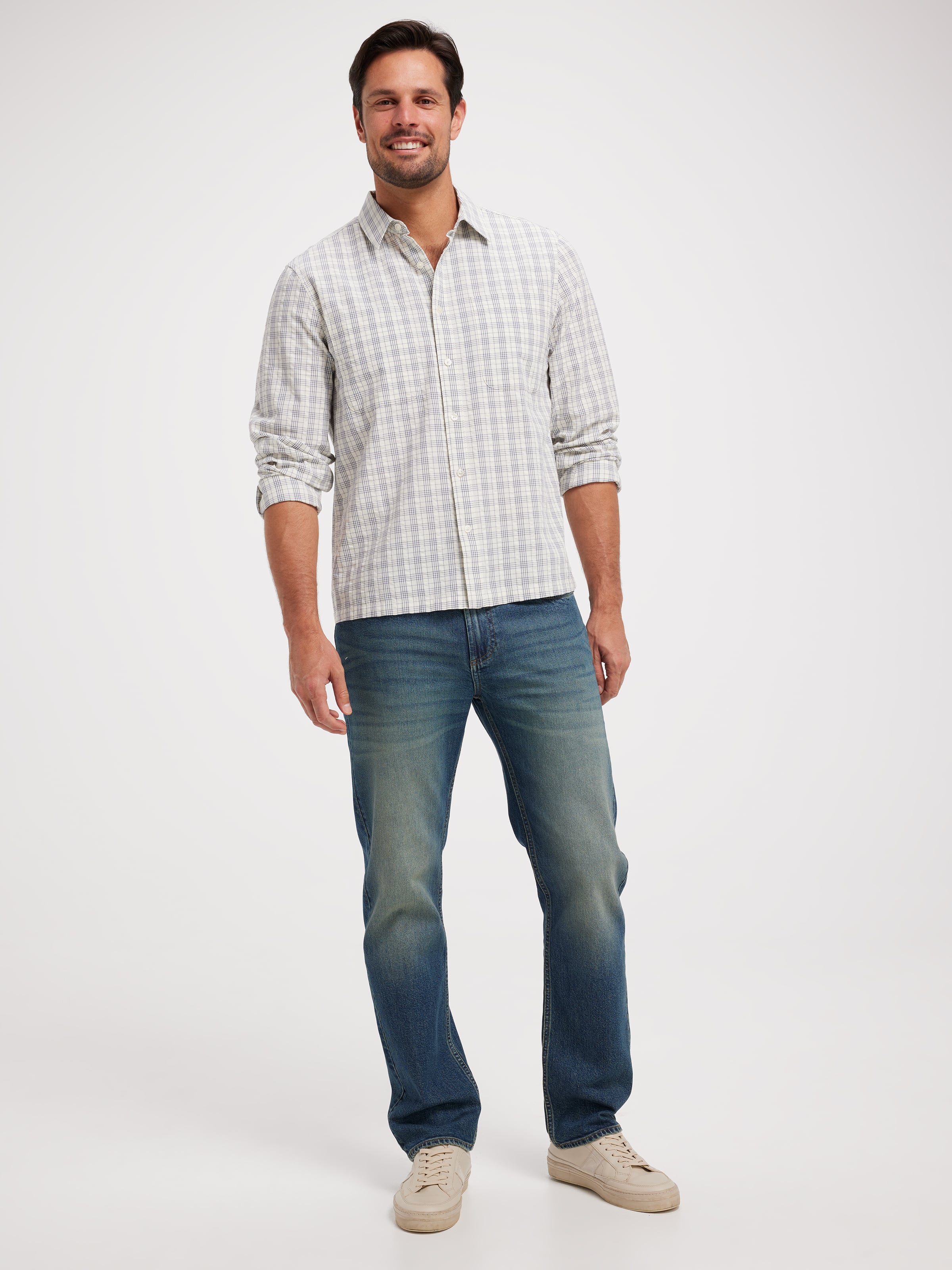 Long Sleeve Seersucker Stripe Shirt