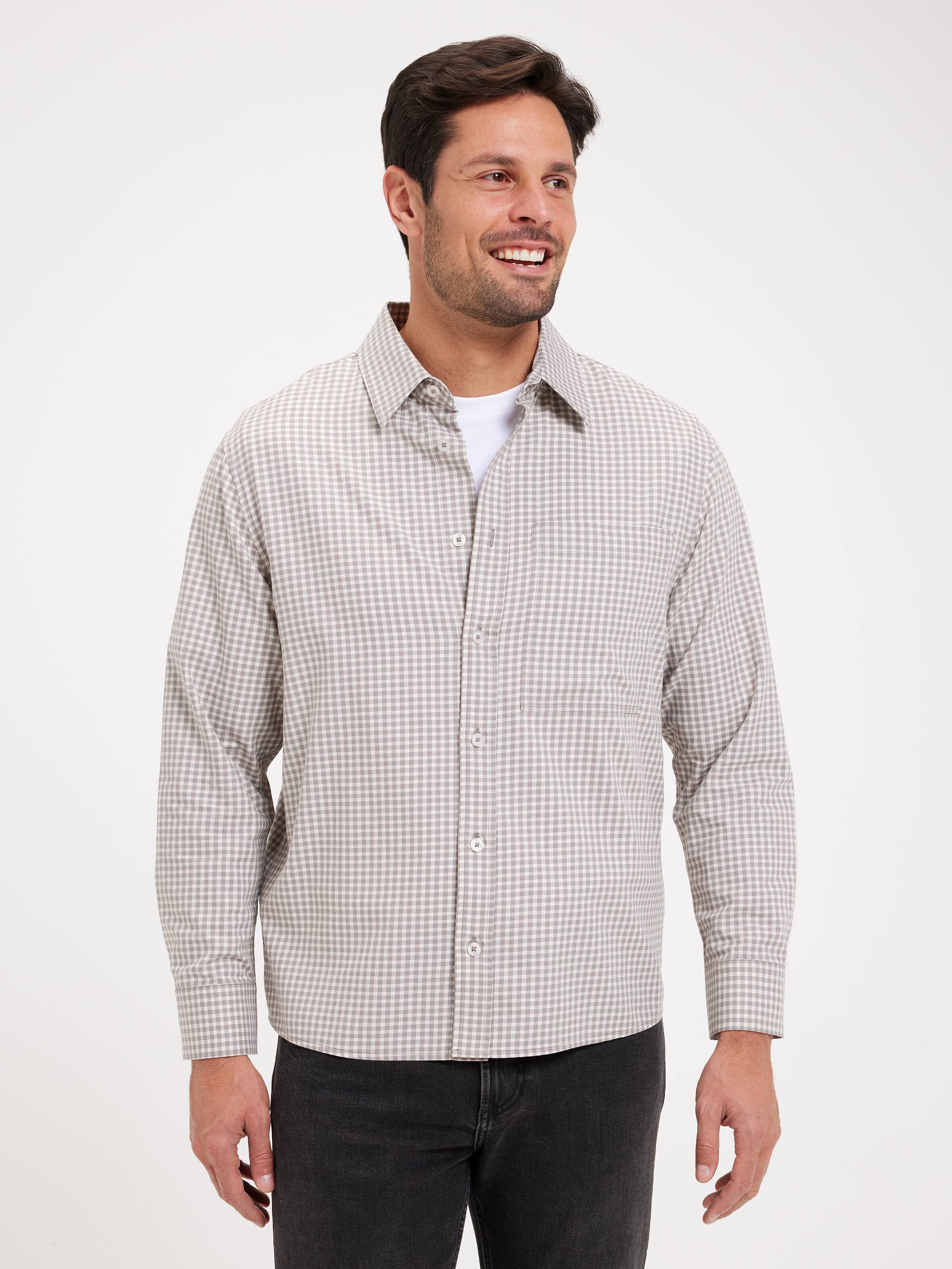 Long Sleeve Relaxed Check Shirt