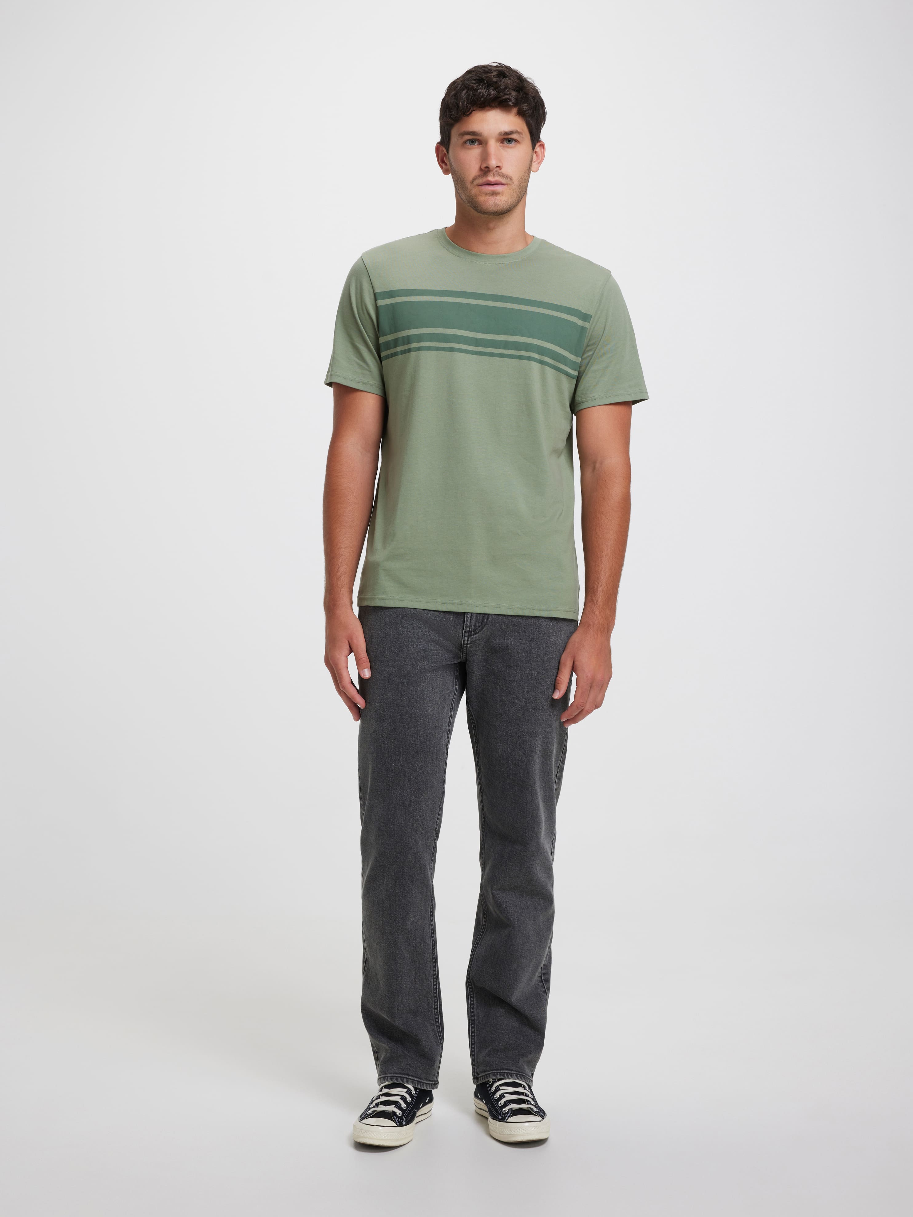 Short Sleeve Chest Stripe Tee