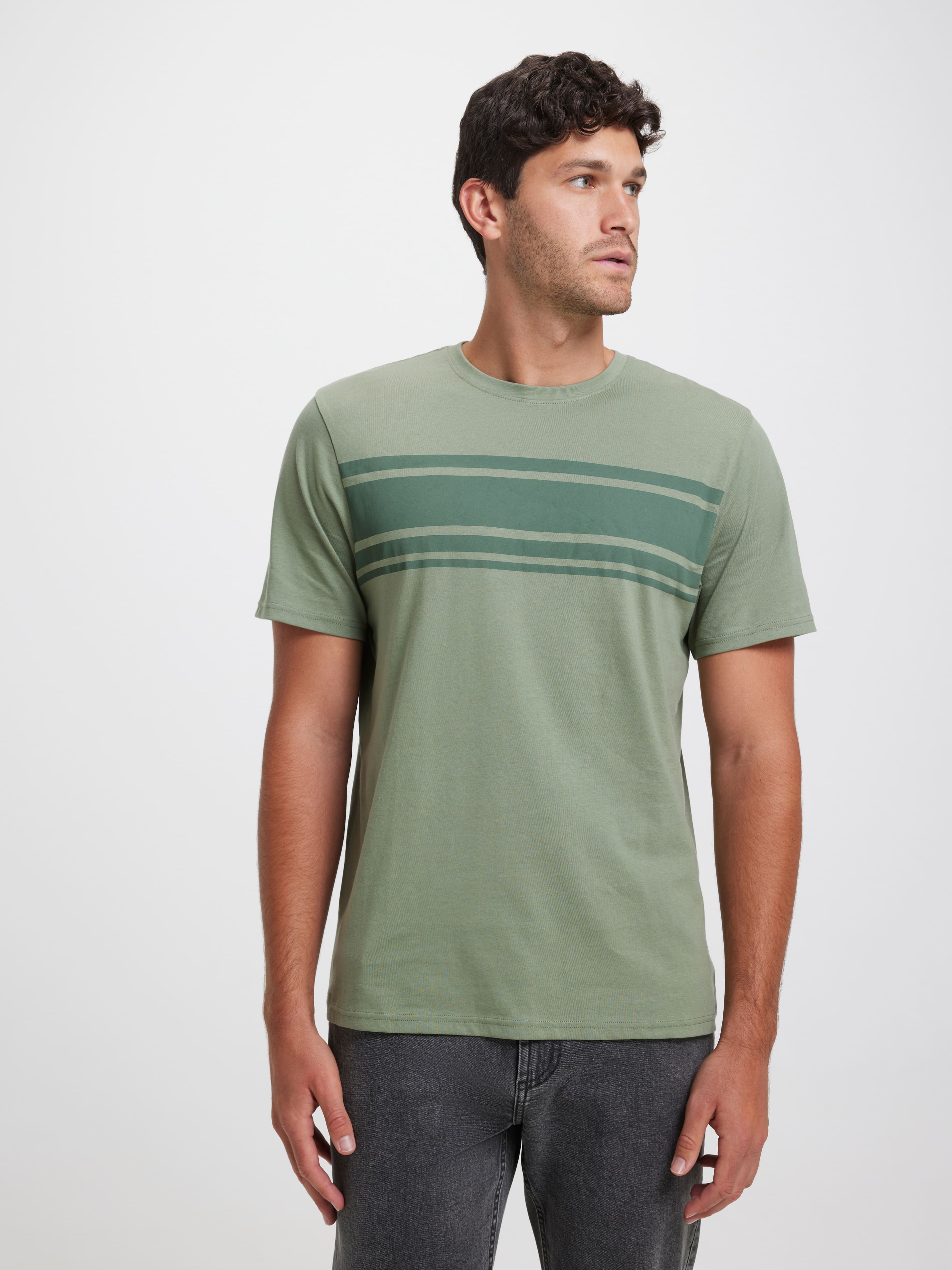 Short Sleeve Chest Stripe Tee