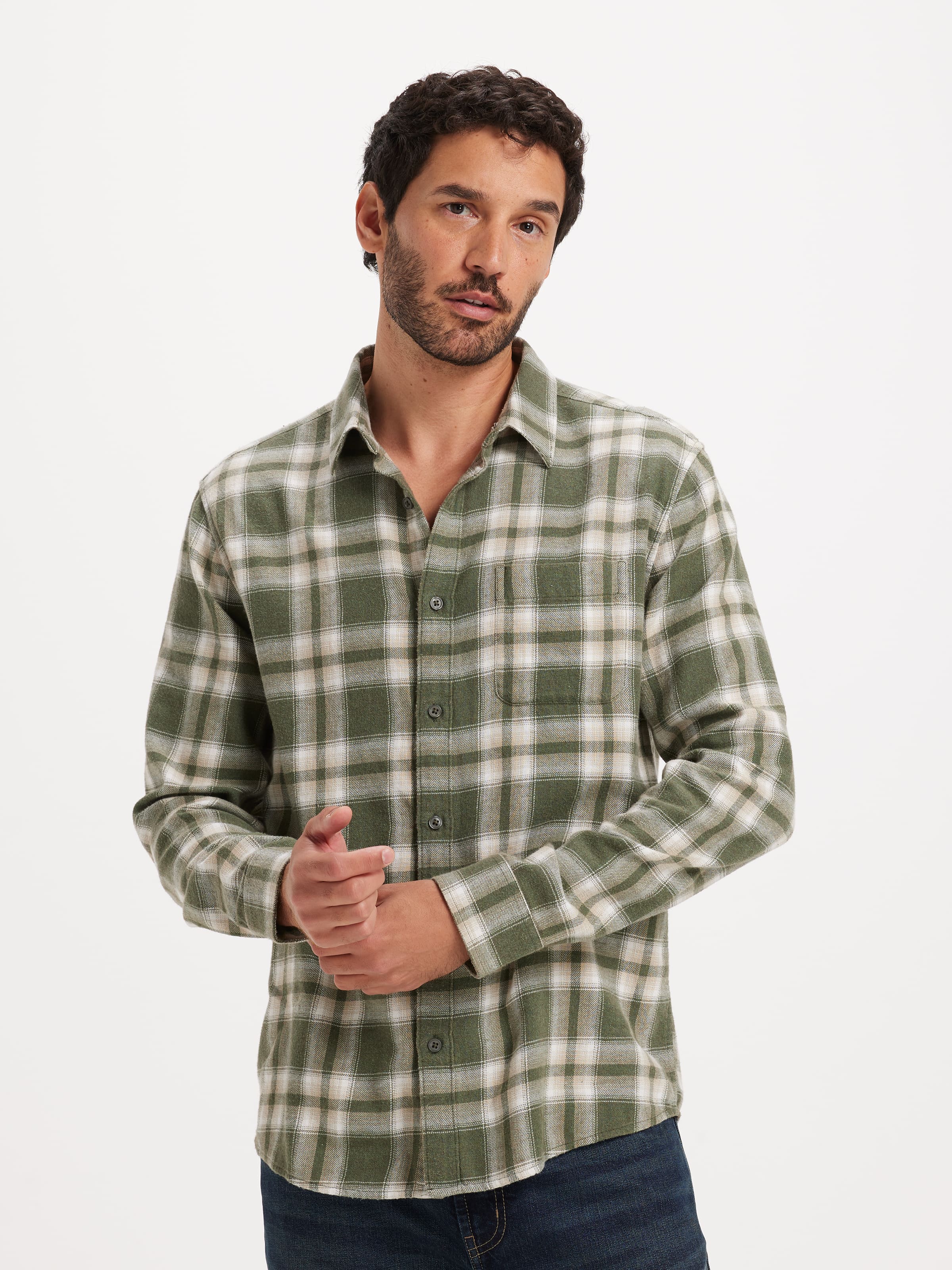 Long Sleeve Flannel Check Shirt