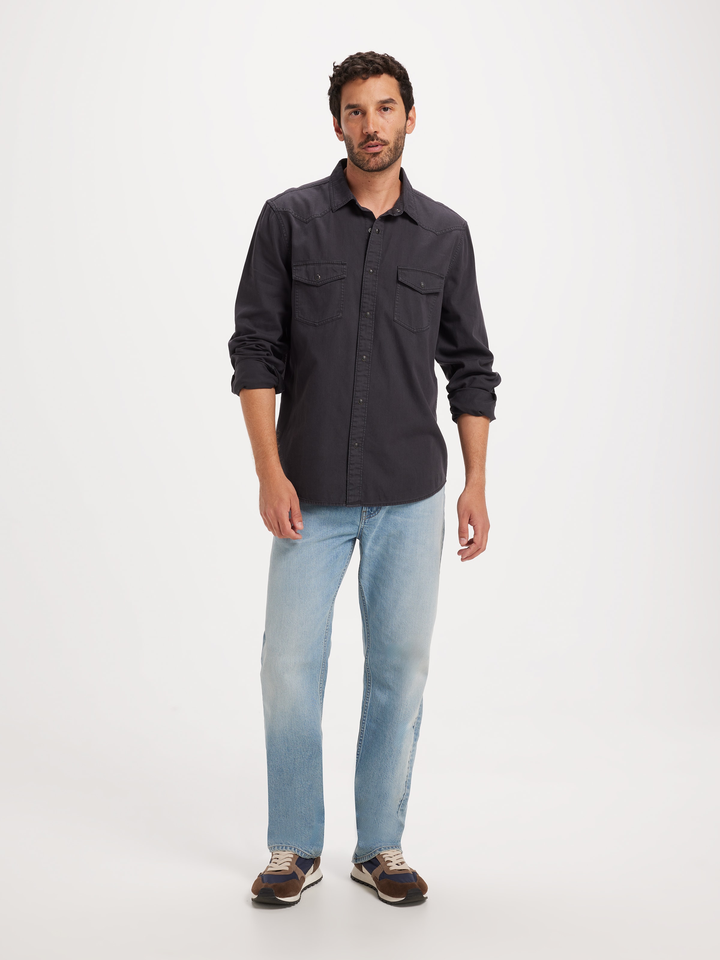 Long Sleeves Western Denim Shirt