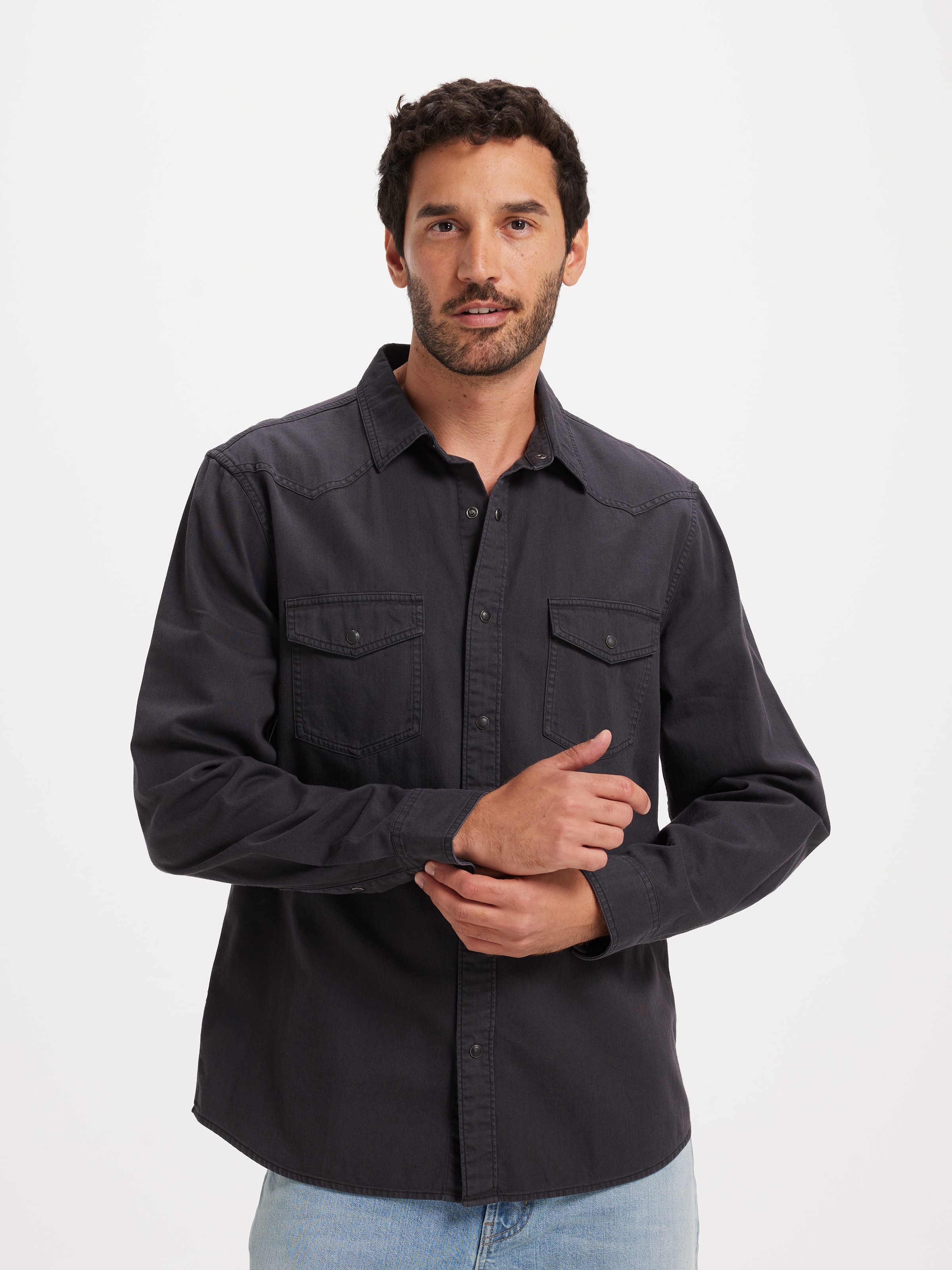 Long Sleeves Western Denim Shirt