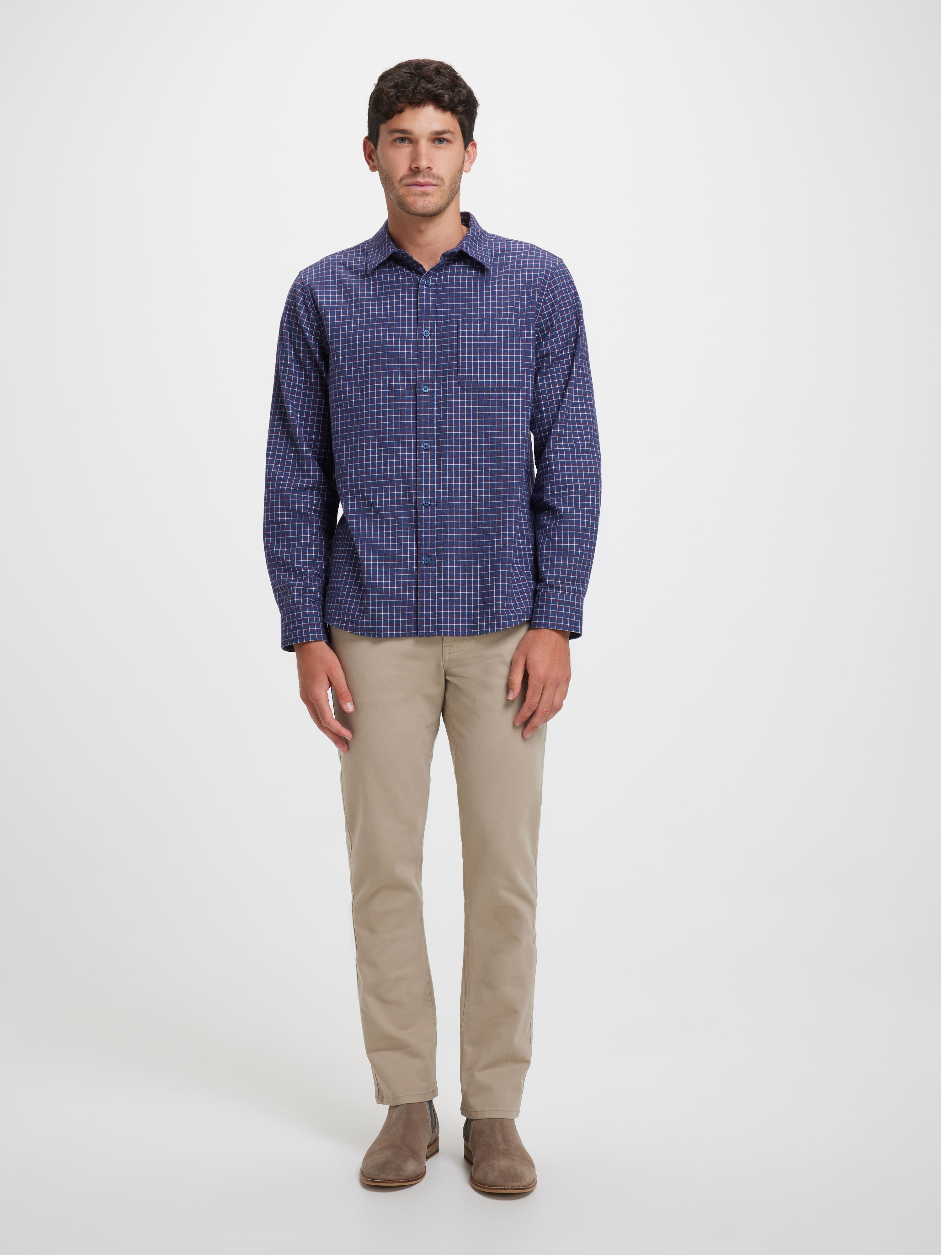 Long Sleeve Cotton Check Shirt