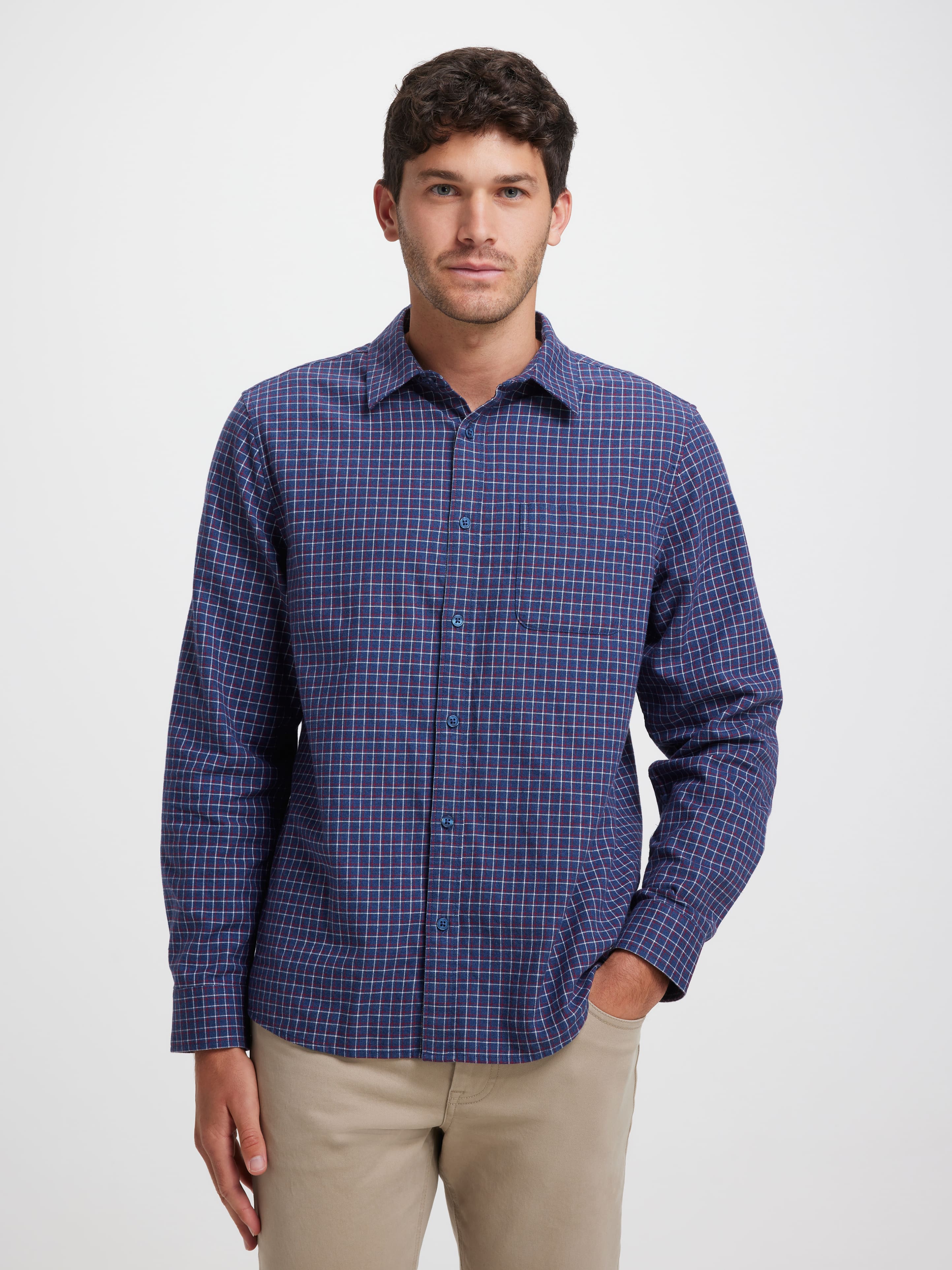 Long Sleeve Cotton Check Shirt
