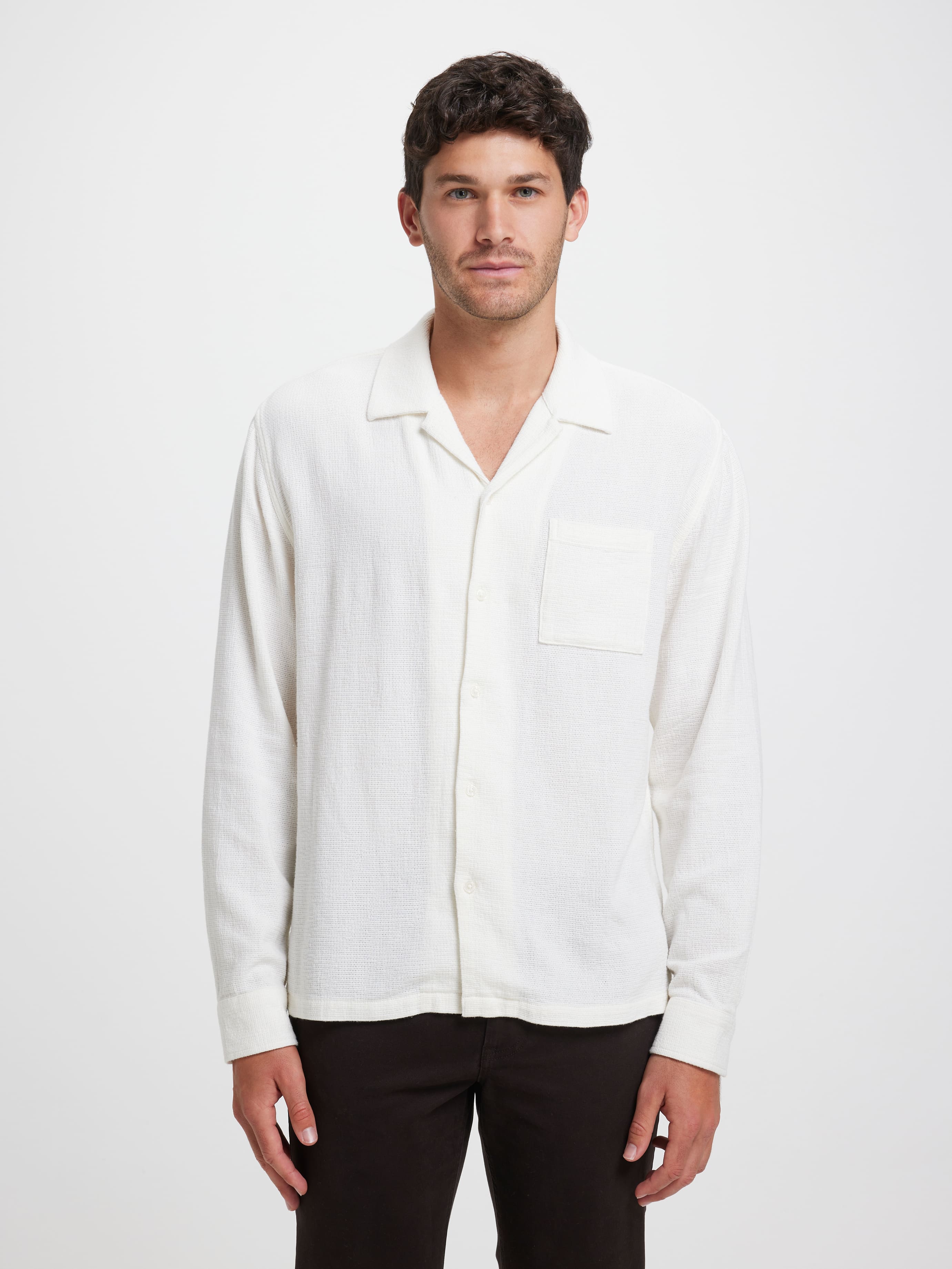 Long Sleeve Textured Shirt