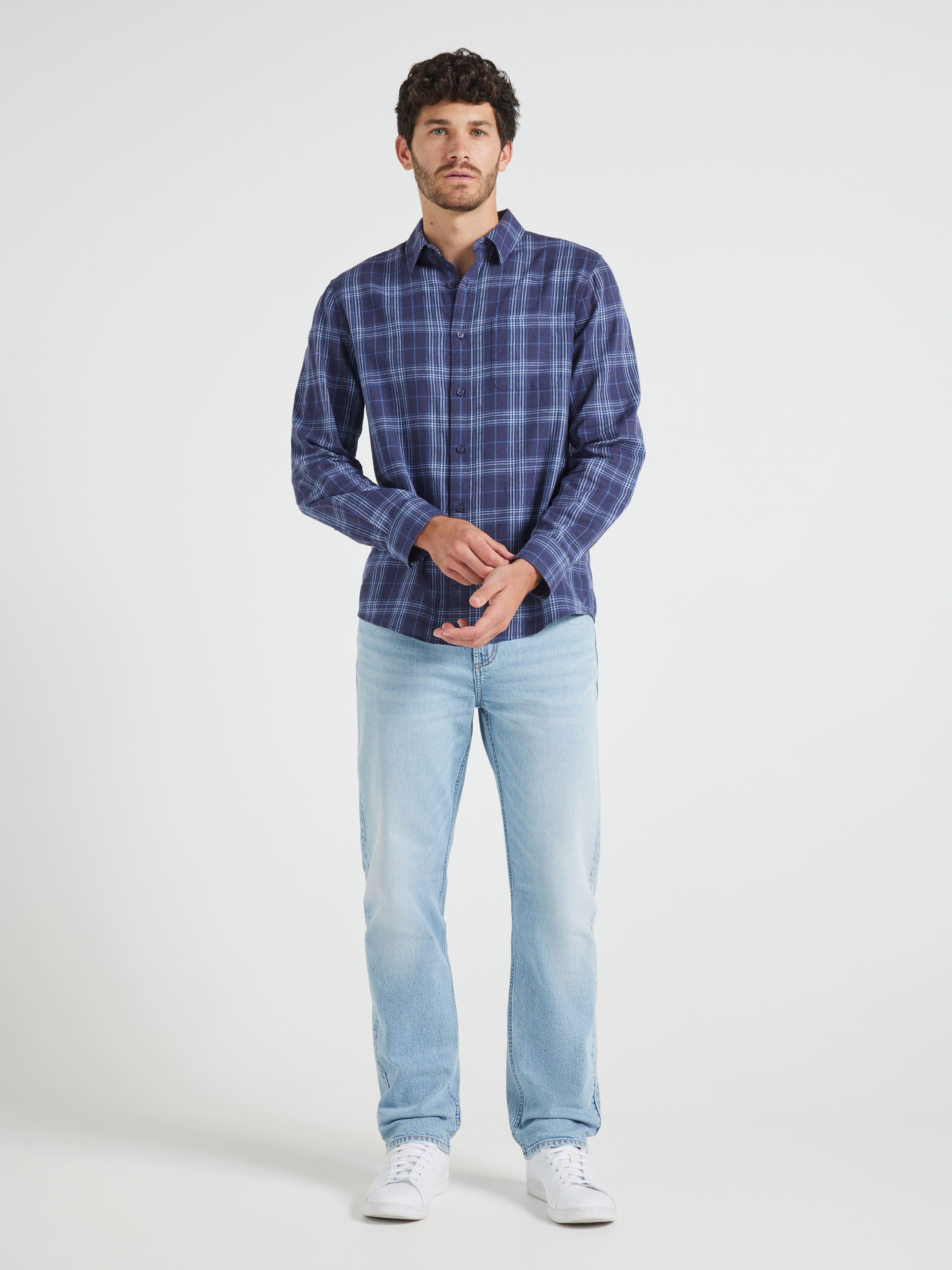 Long Sleeve Linen Blend Shirt