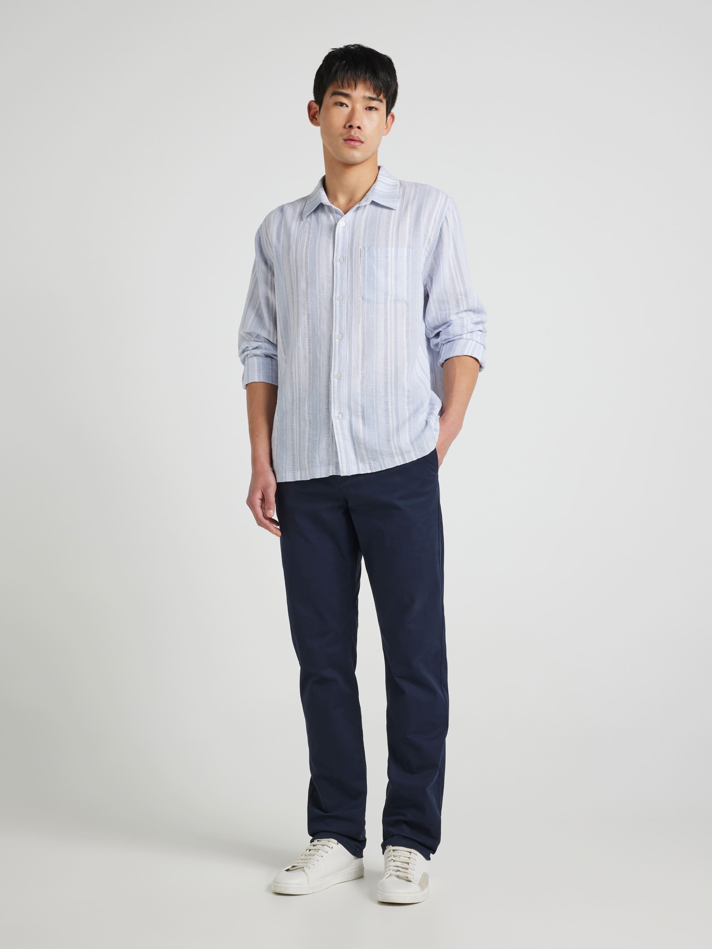 Linen Blend Stripe Shirt