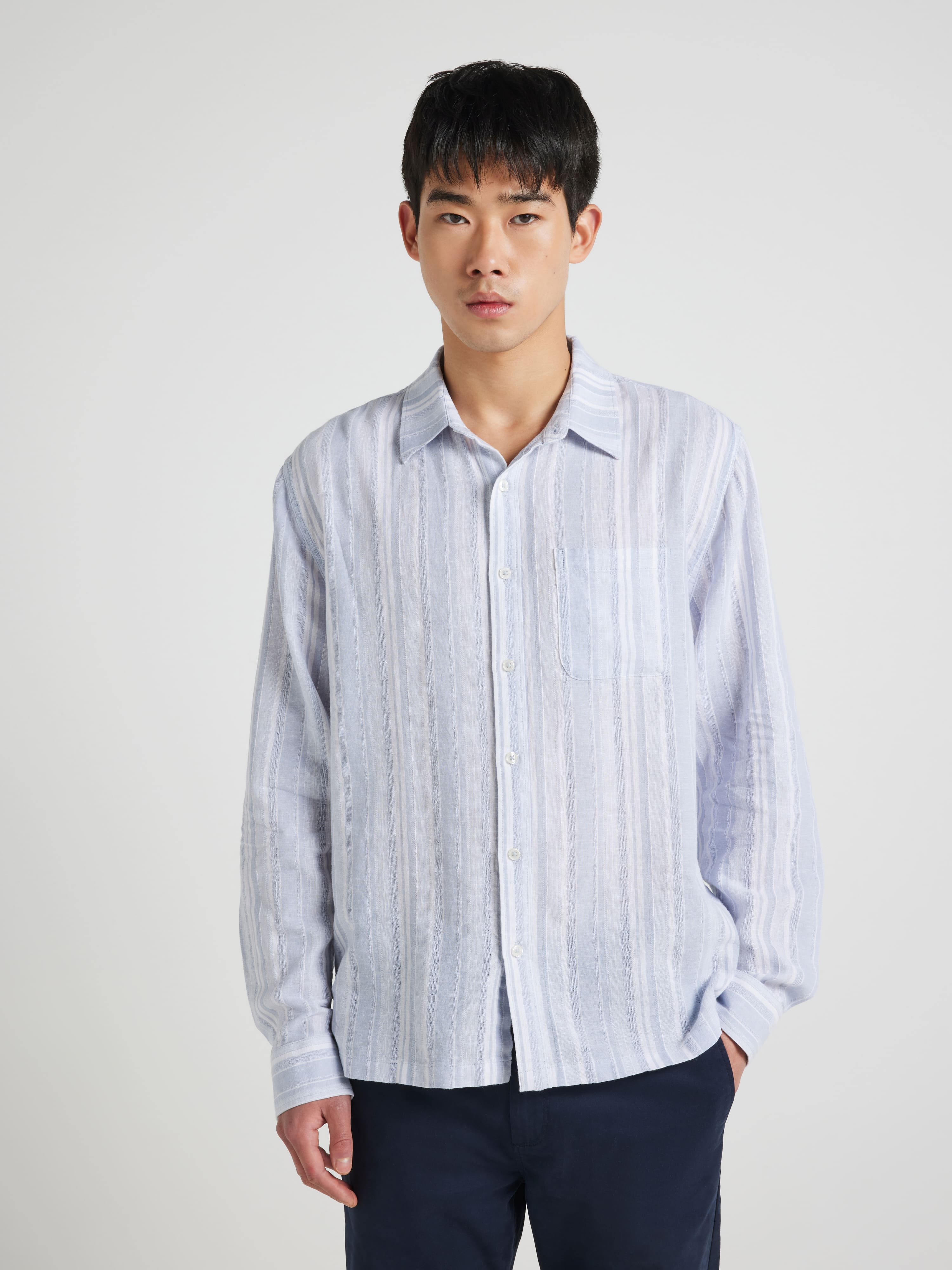 Linen Blend Stripe Shirt