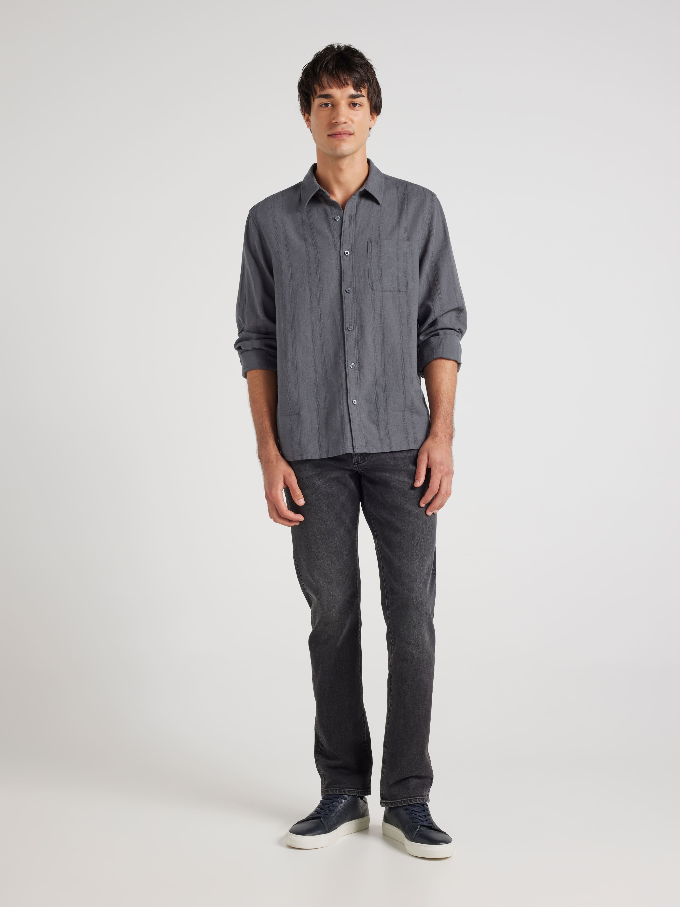 Linen Blend Textured Dobby Shirt