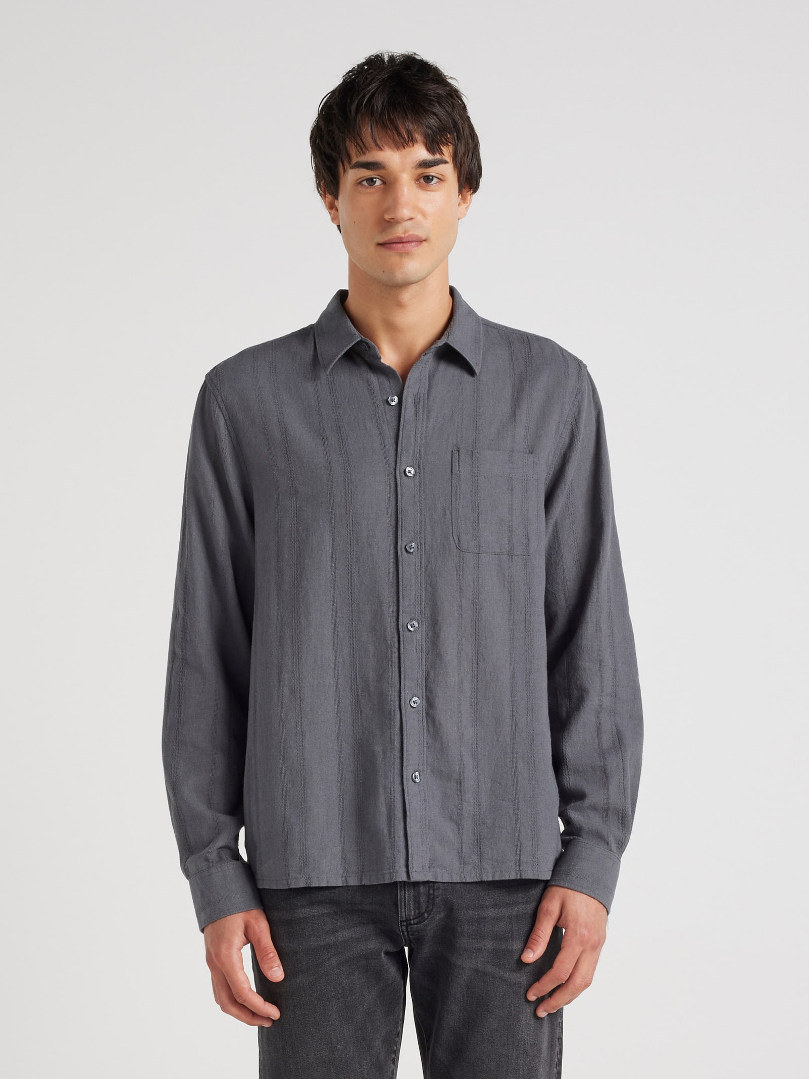 Linen Blend Textured Dobby Shirt