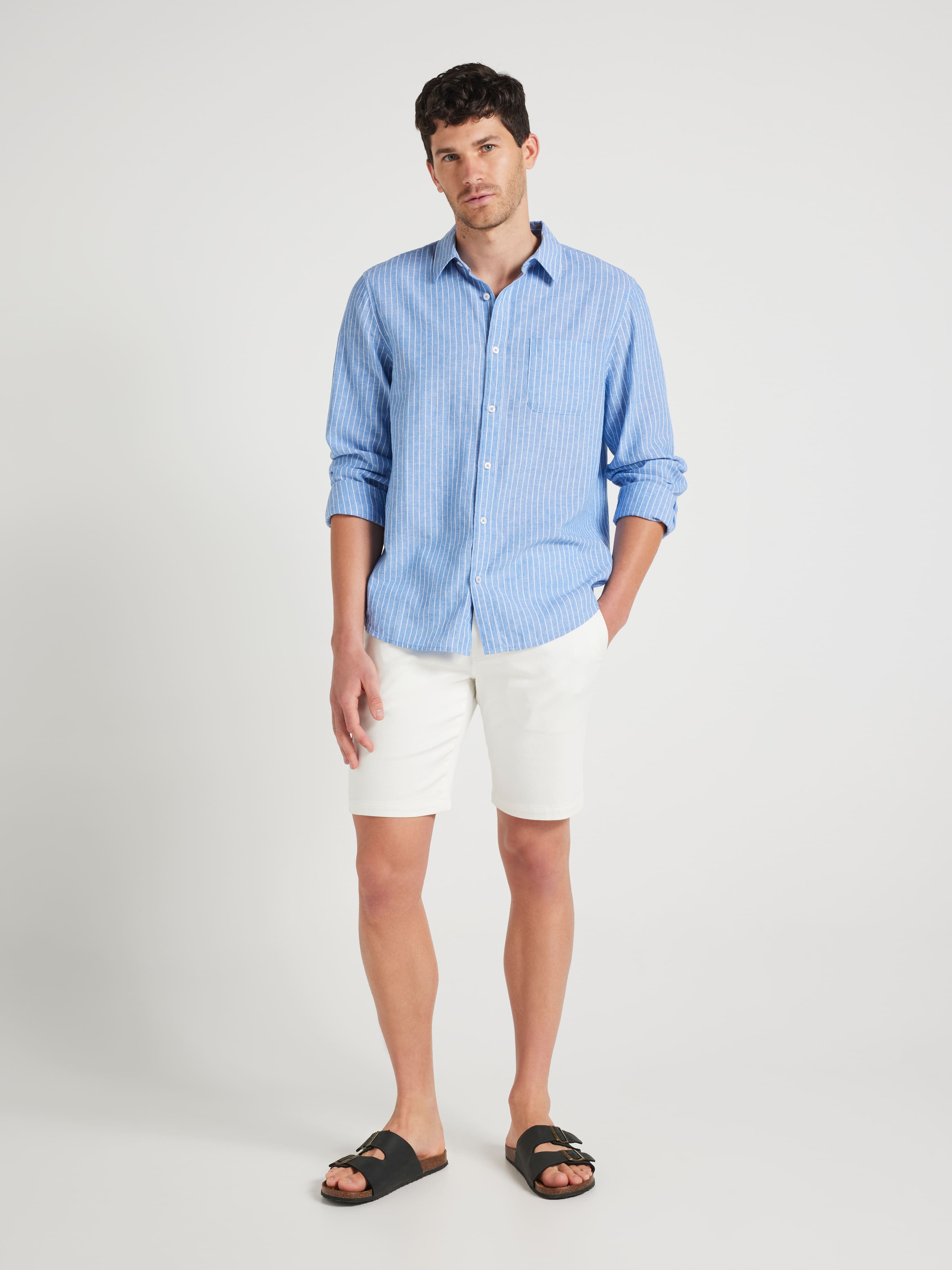 Linen Blend Stripe Shirt