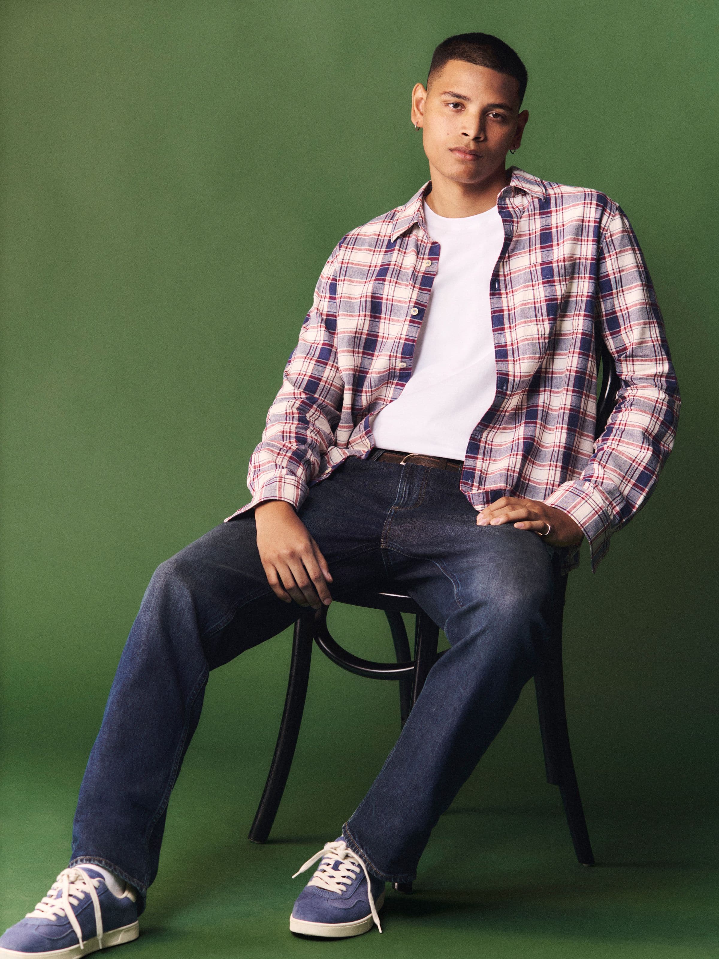 Linen Blend Check Shirt