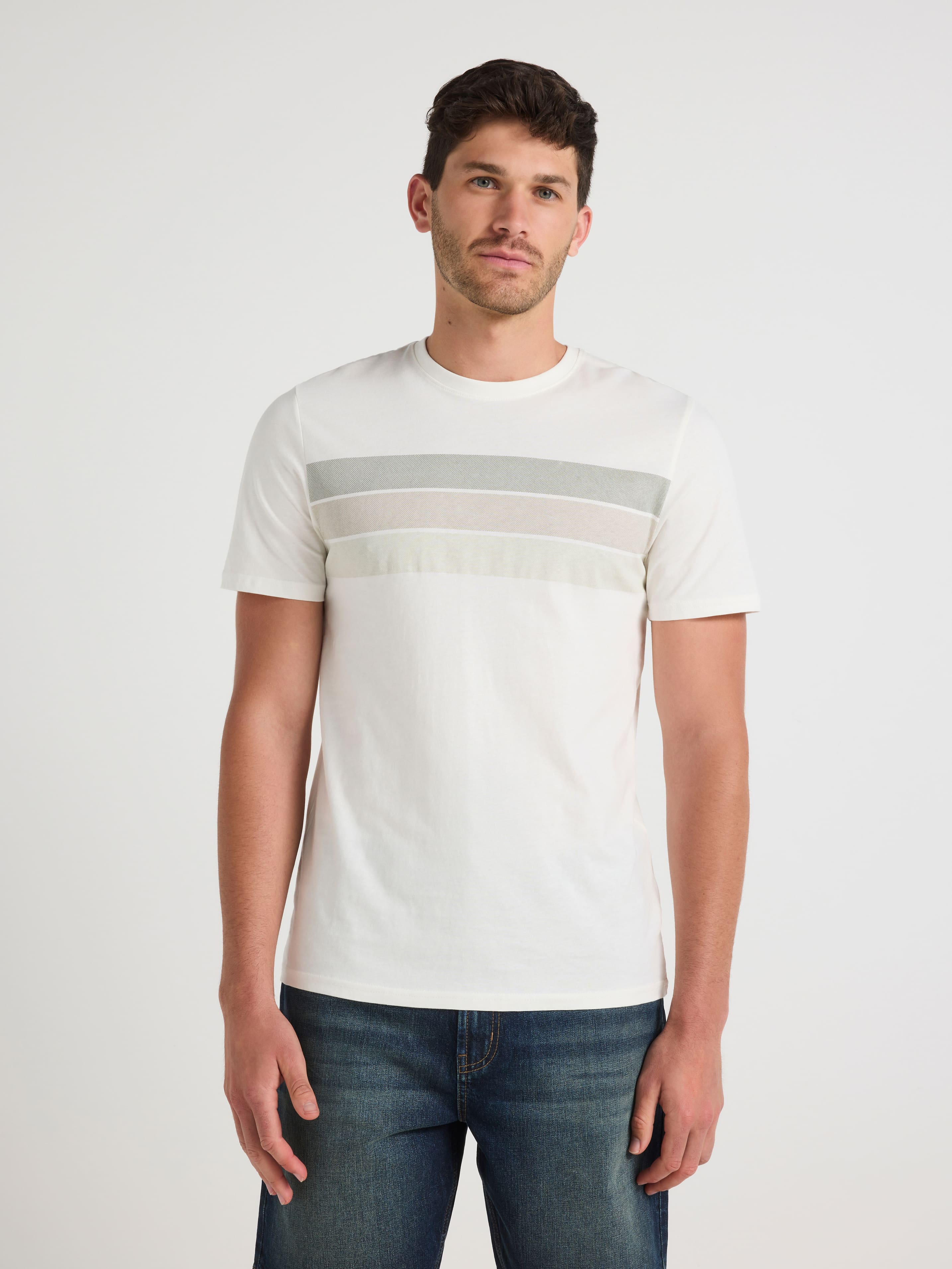 Chest Stripe Print Tee
