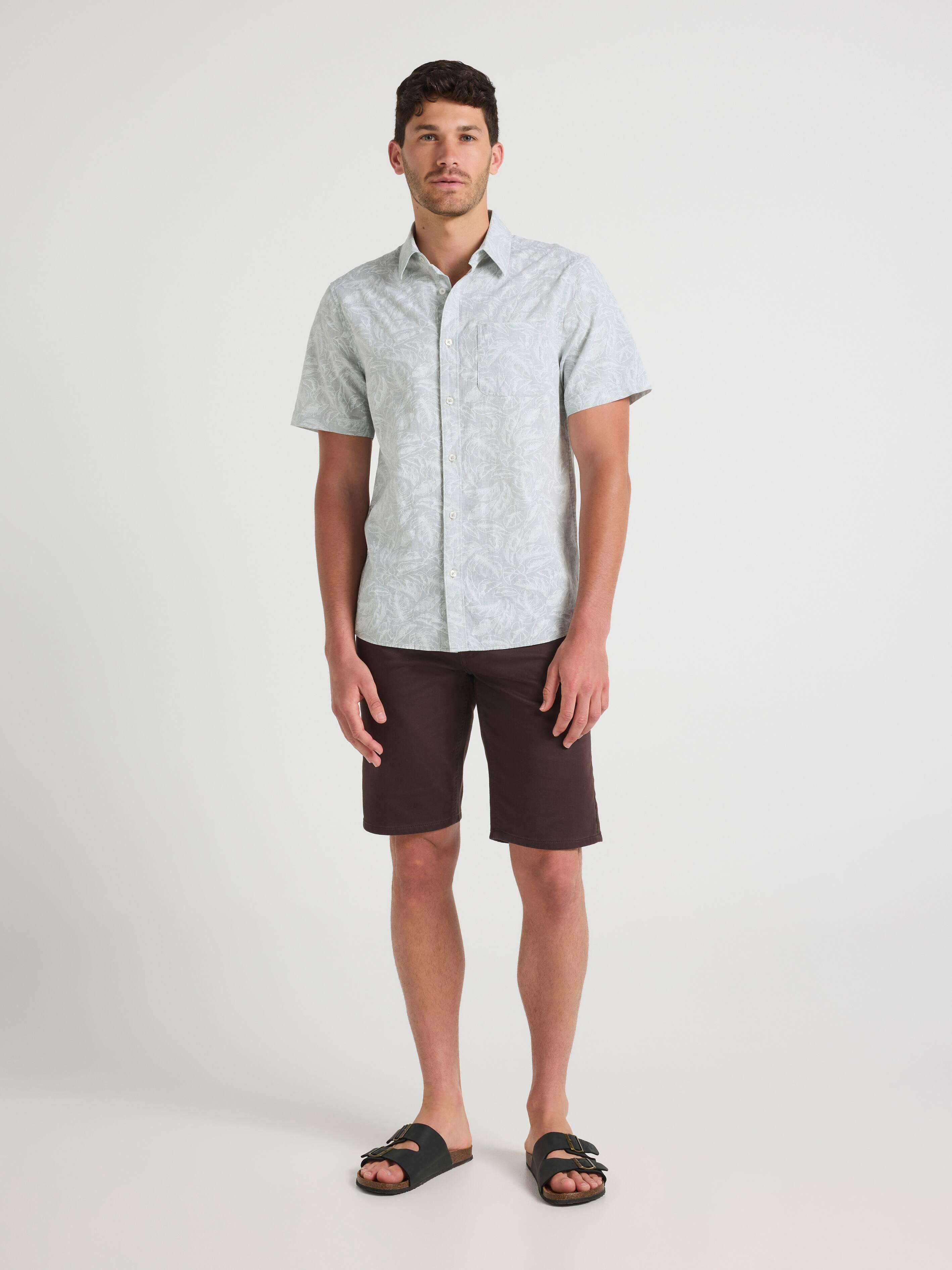 Linen Blend Print Shirt
