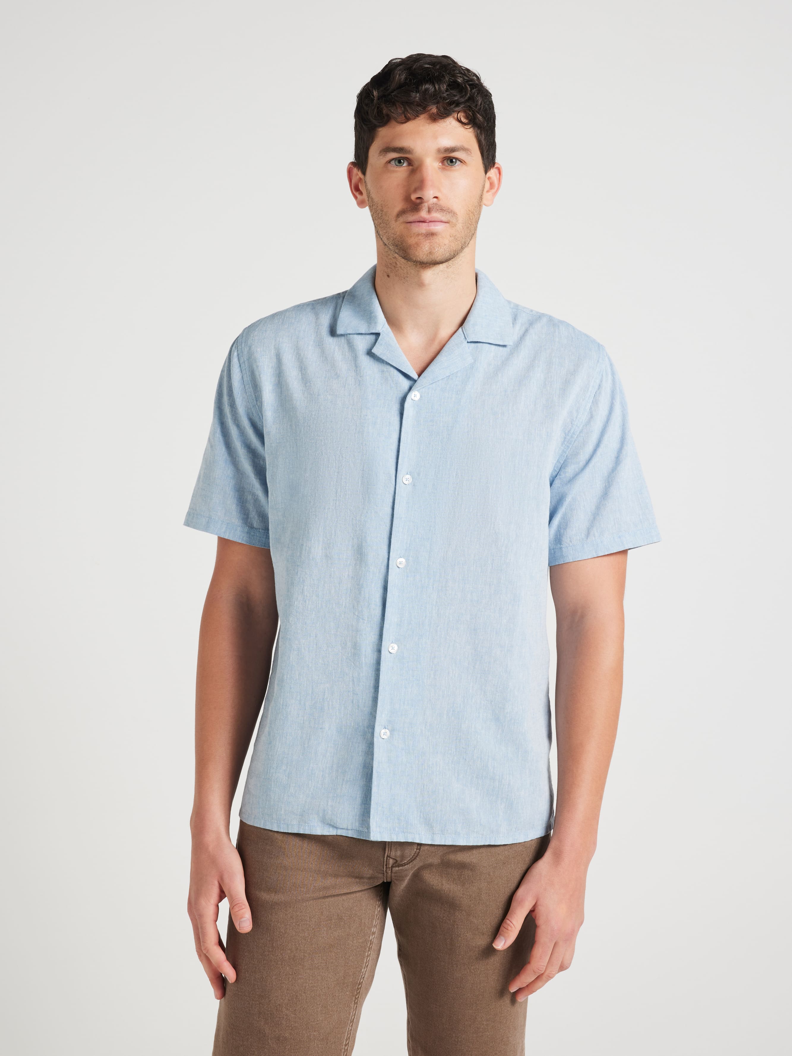 Linen Blend Revere Shirt