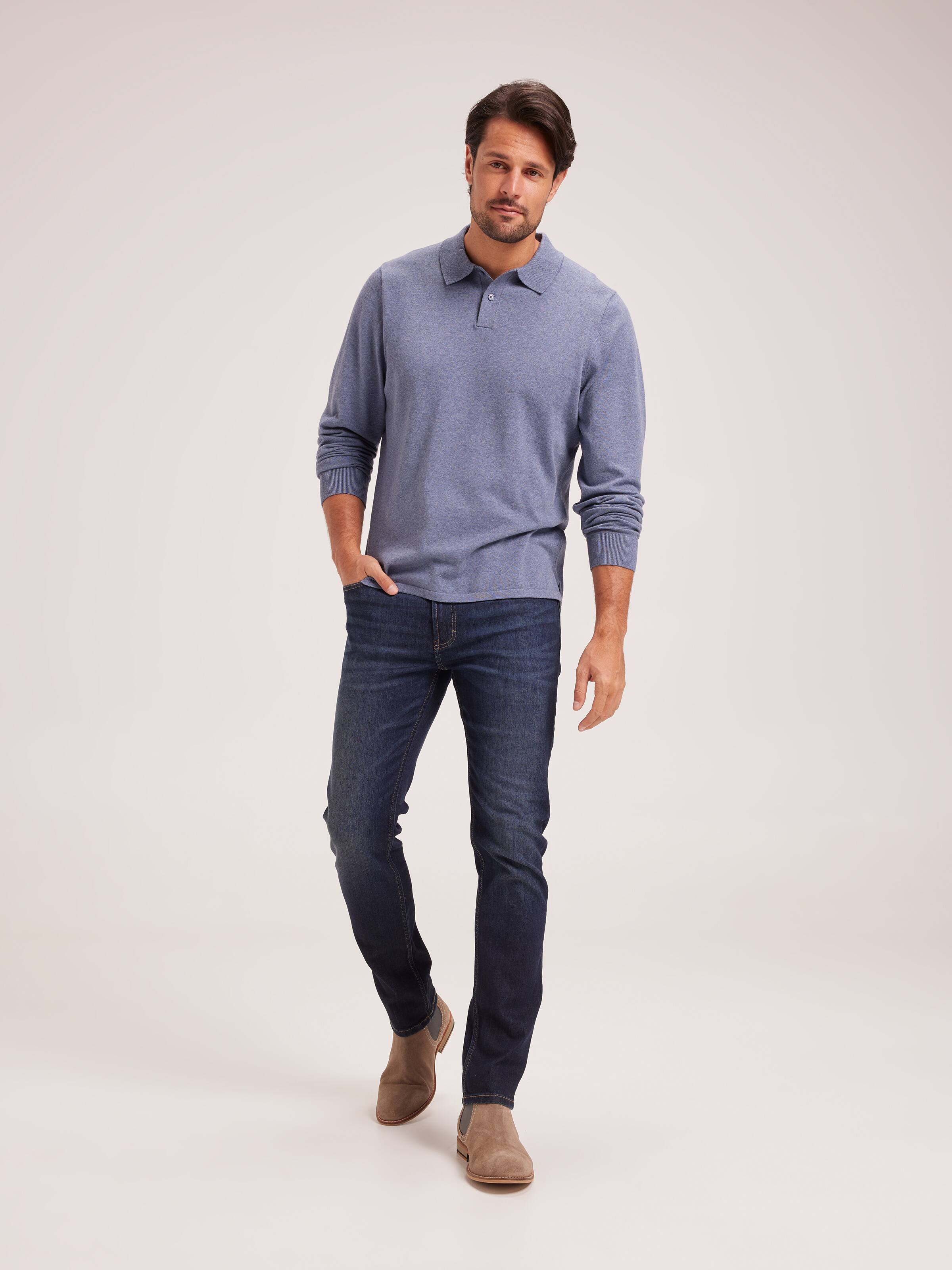 Long Sleeve Knit Polo
