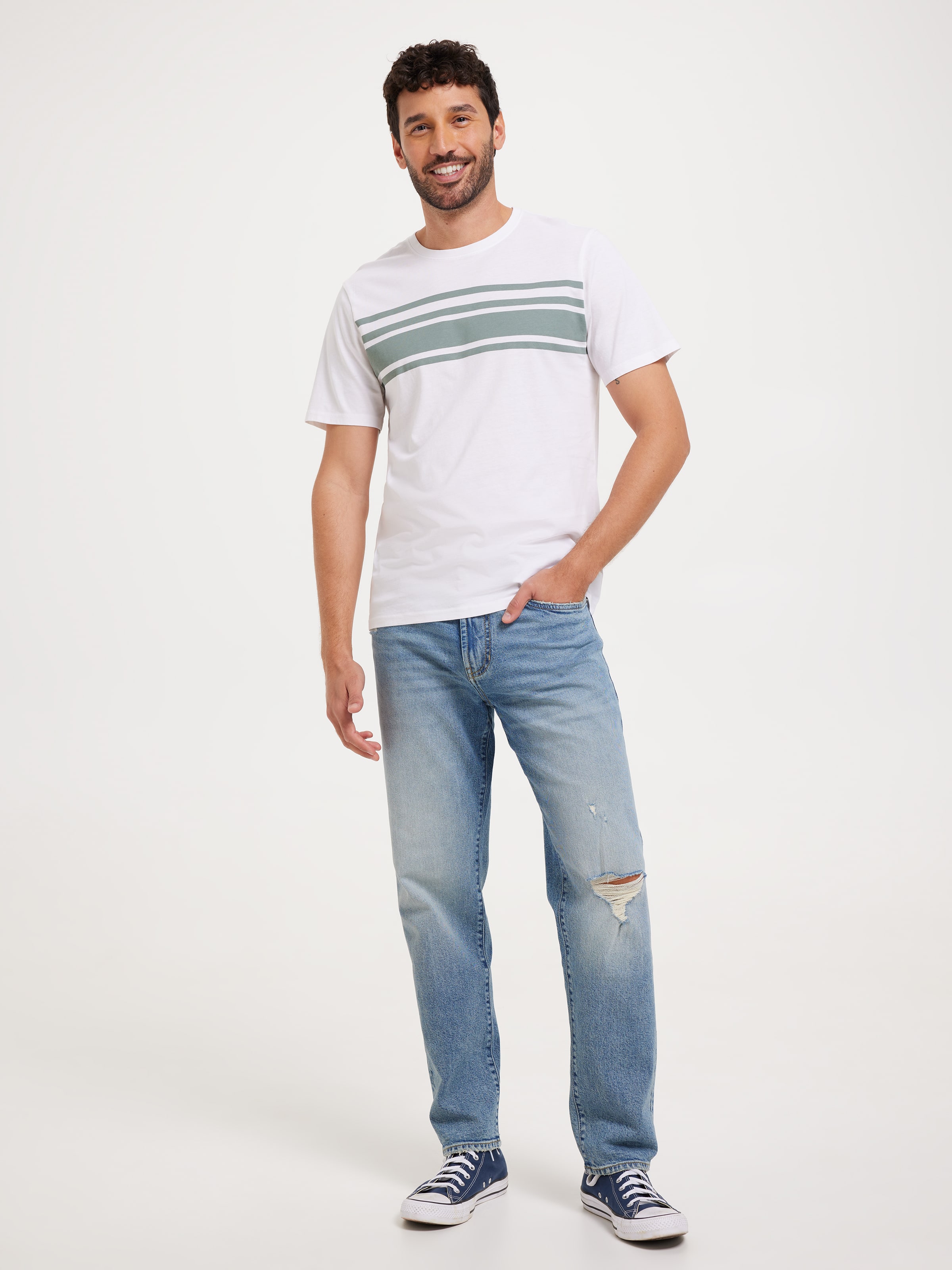 Ss Chest Stripe Tee
