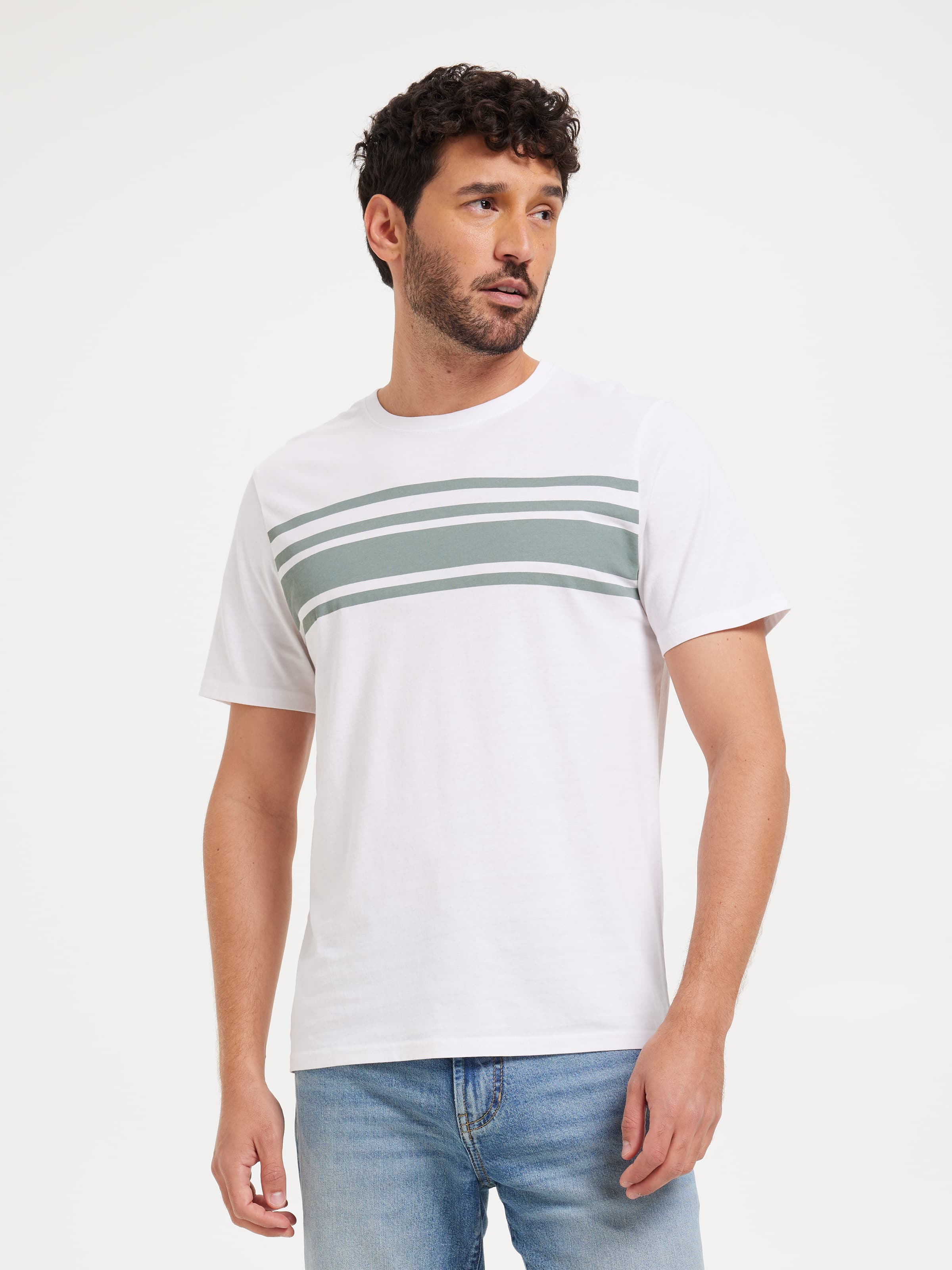 Ss Chest Stripe Tee