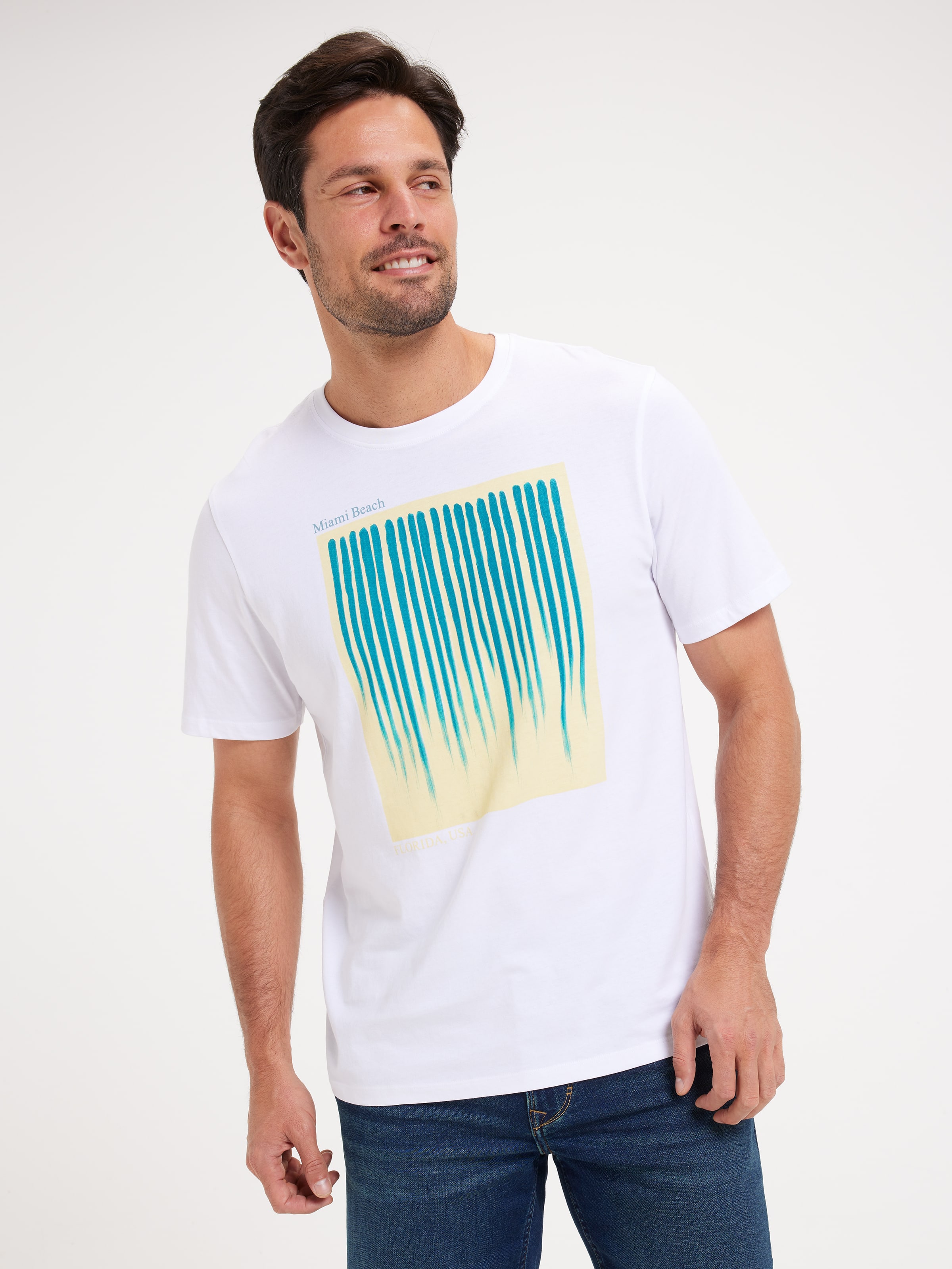 Short Sleeve Abstract Vertical Tee