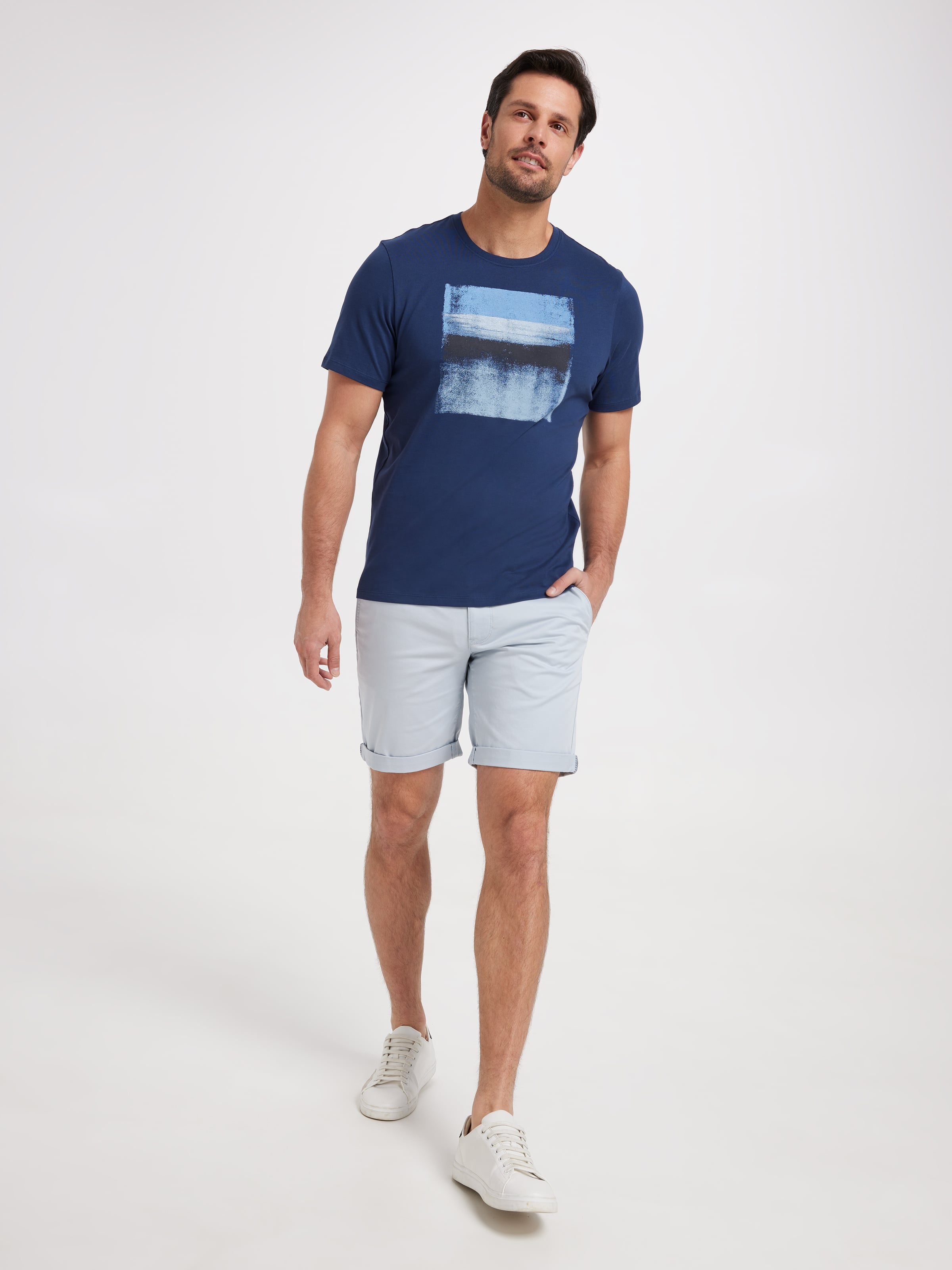Short Sleeve Tonal Block Tee