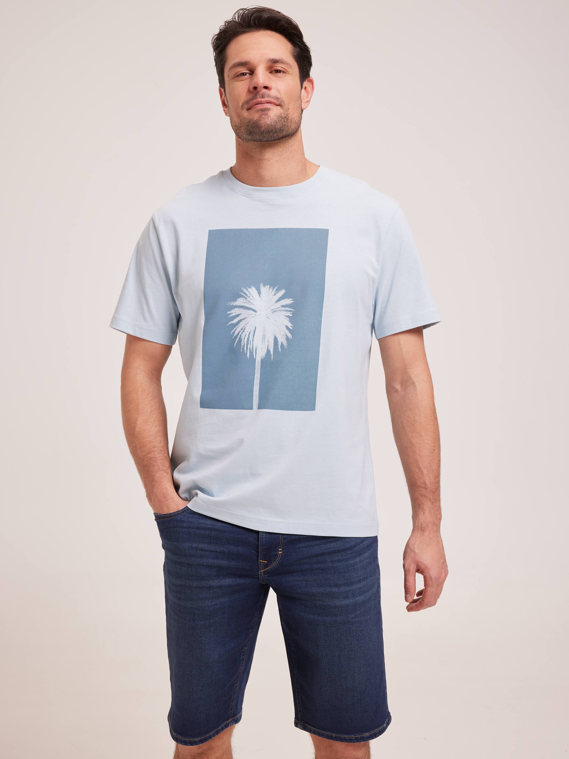 Tonal Block Palm Casual Tee