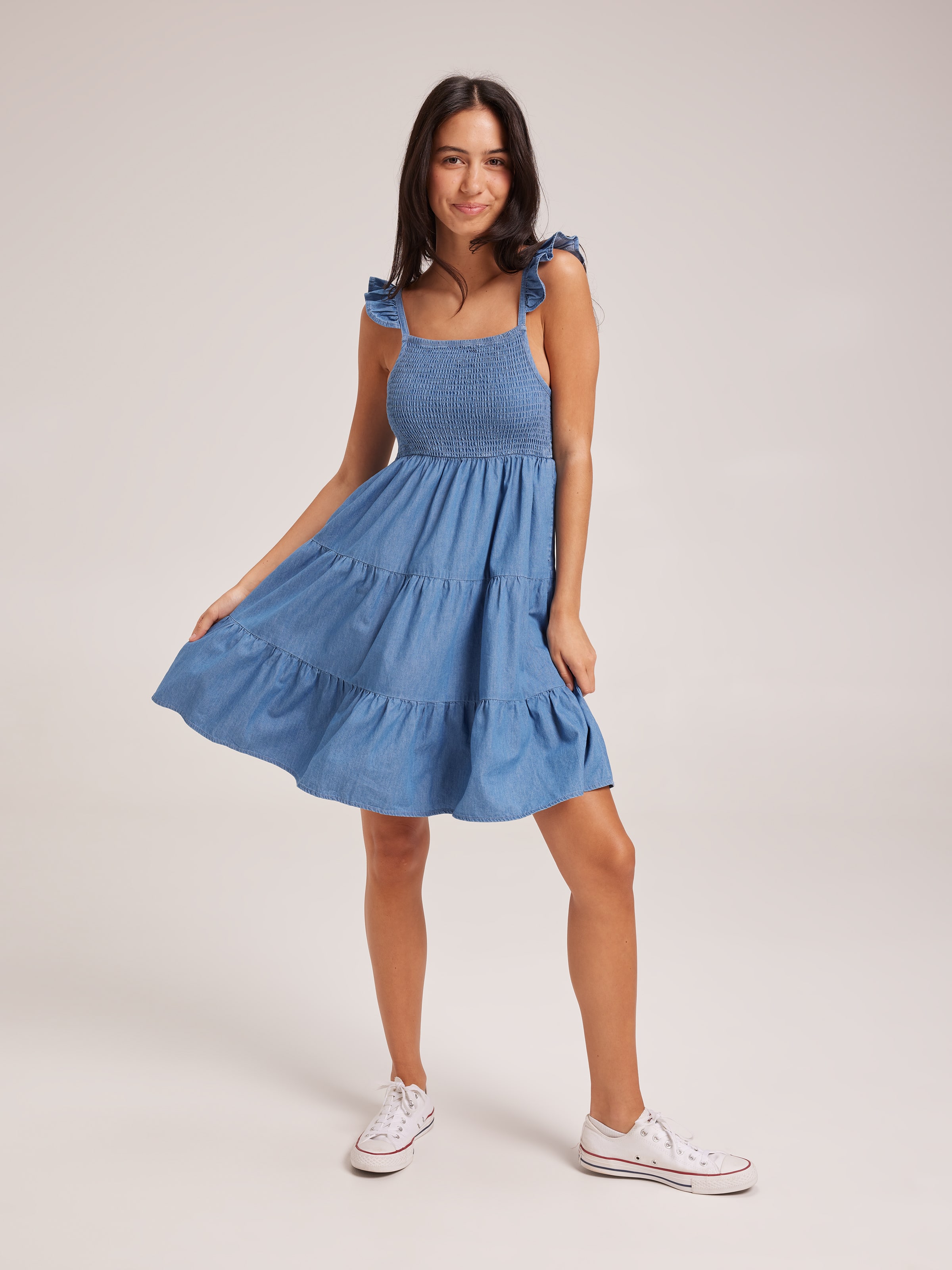Girls Sophia Shirred Dress