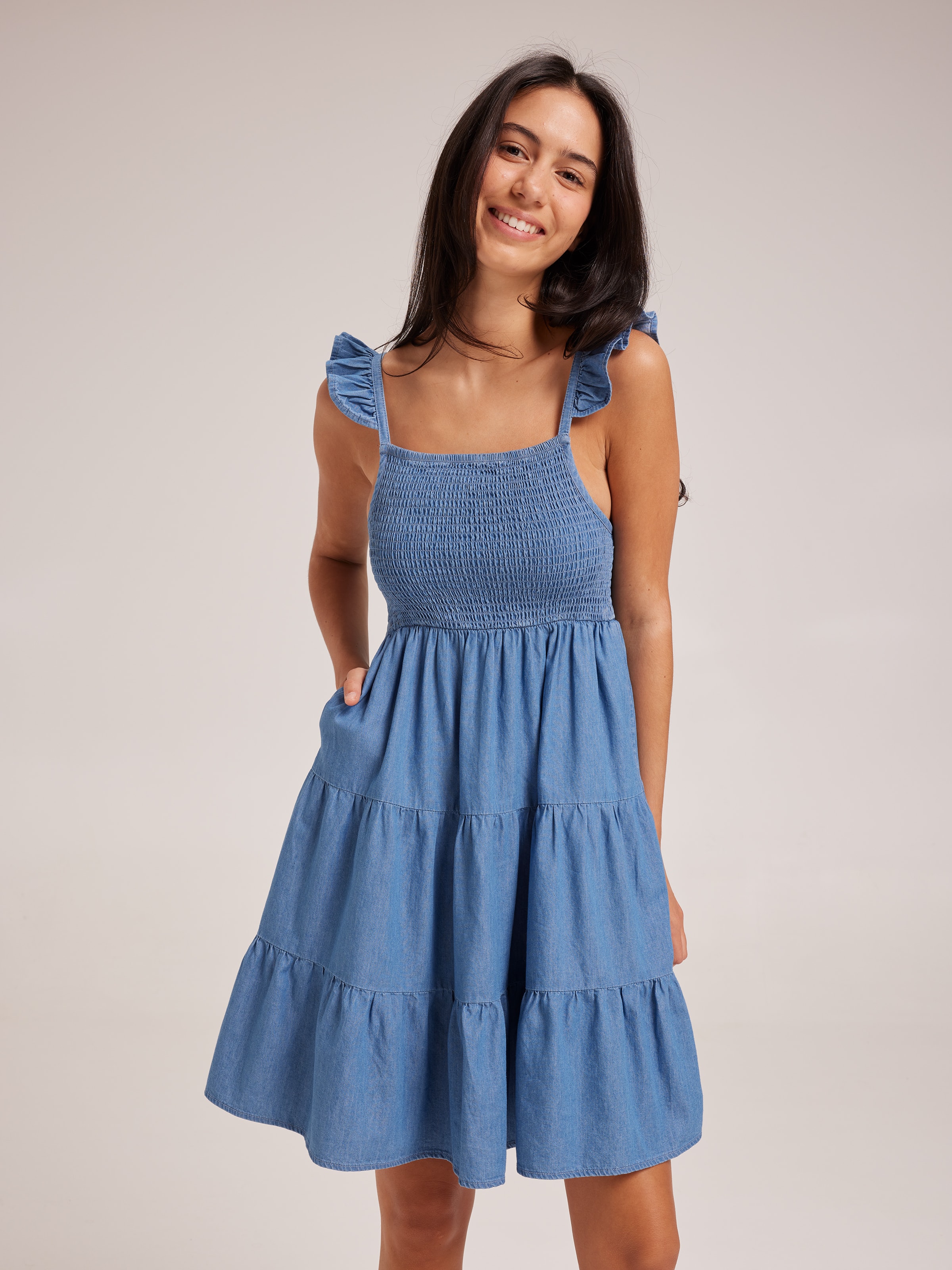 Girls Sophia Shirred Dress