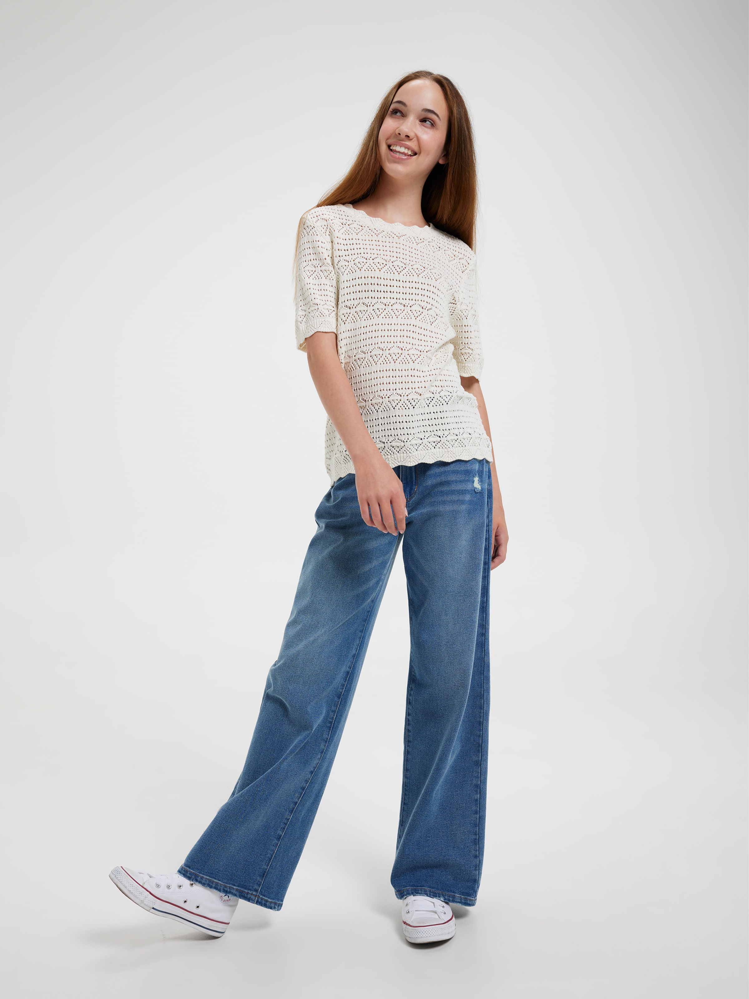 Girls Callie Crochet Knit Top