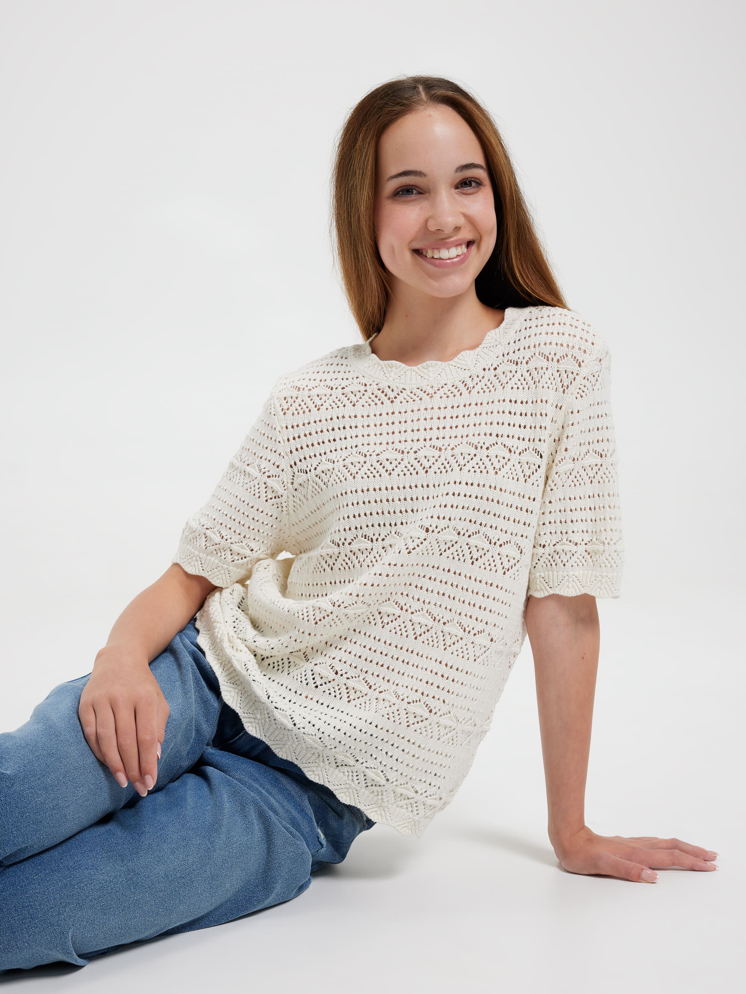 Girls Callie Crochet Knit Top