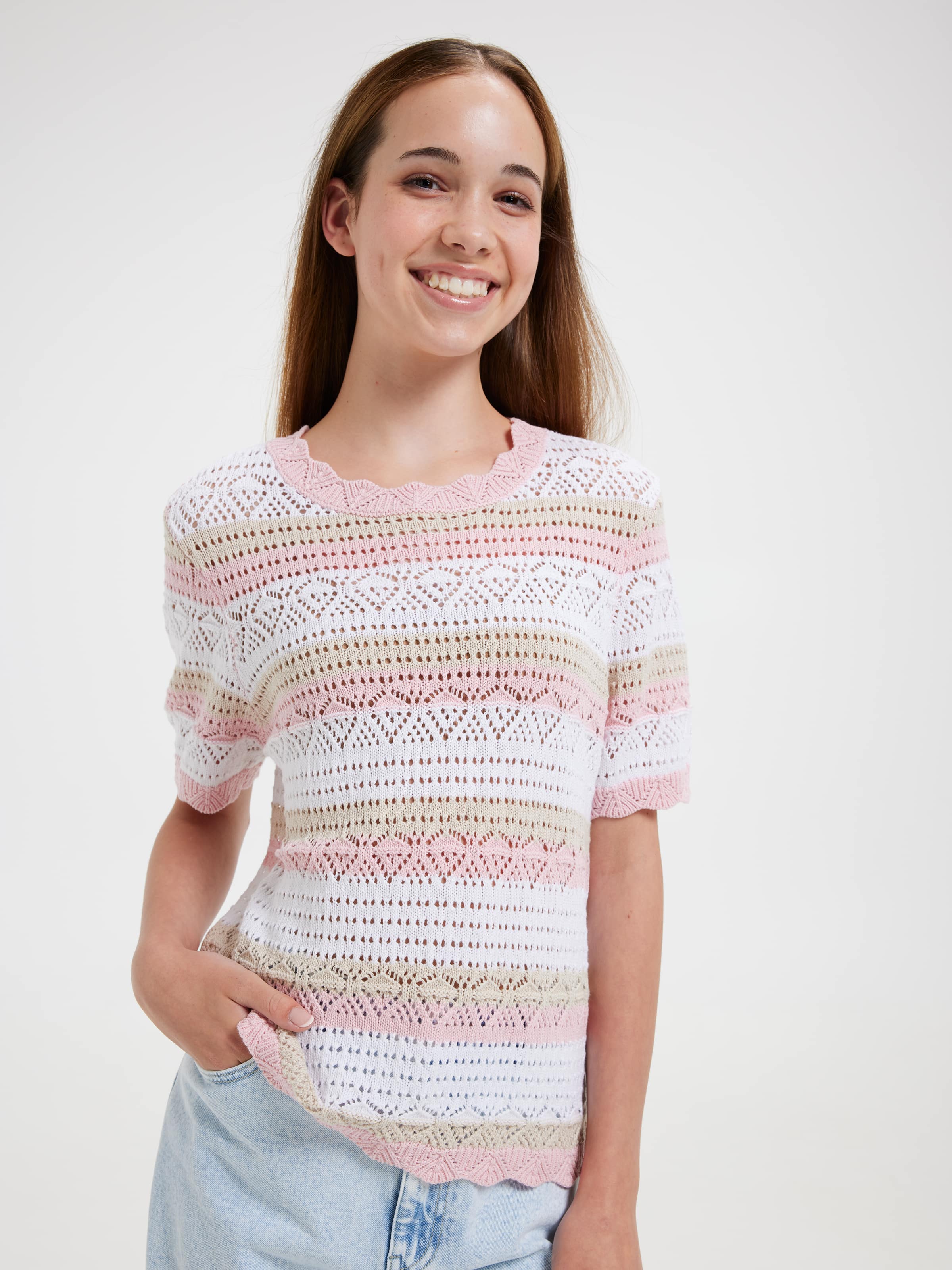 Girls Callie Crochet Knit Top