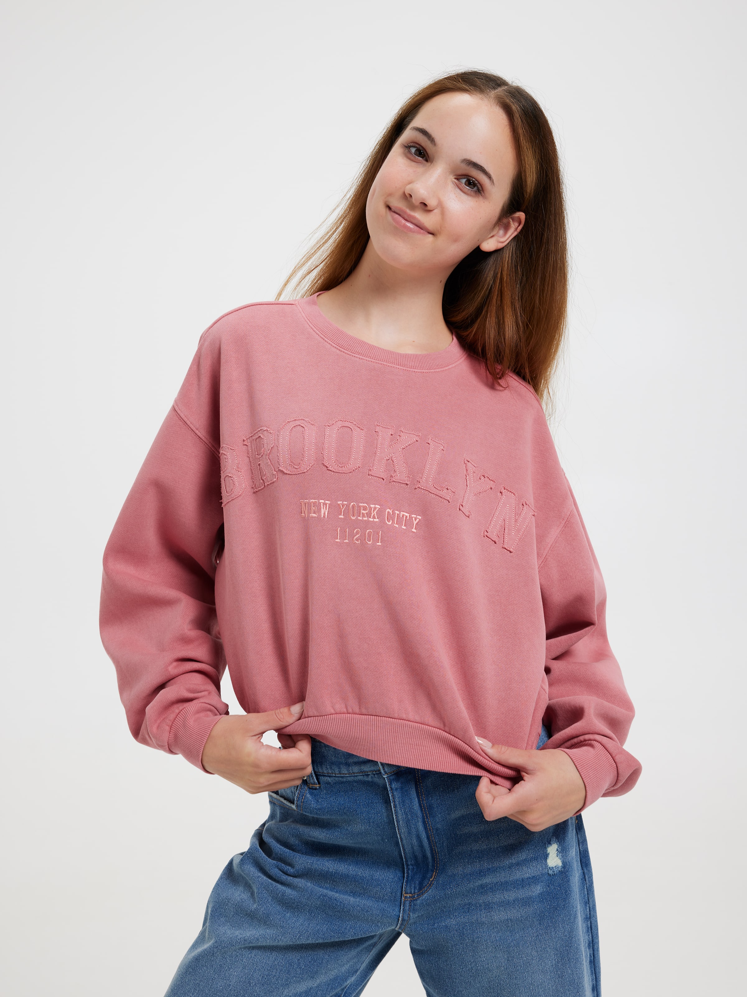 Girls Kai Logo Crop Crew Sweat