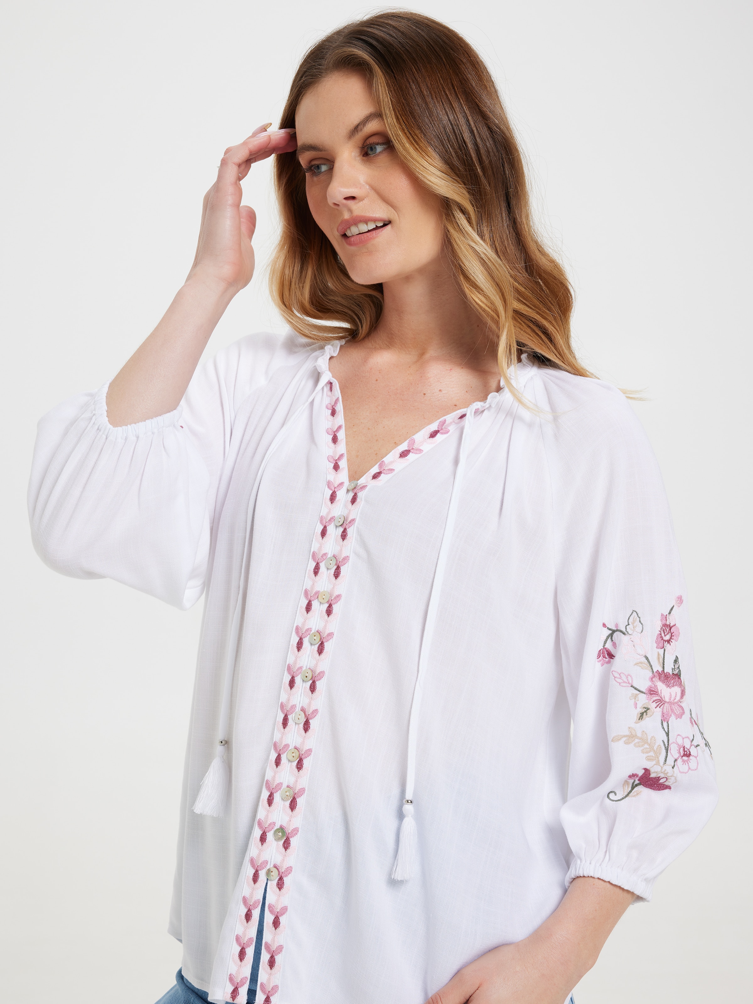 Flora 3 Quarter Sleeve Blouse