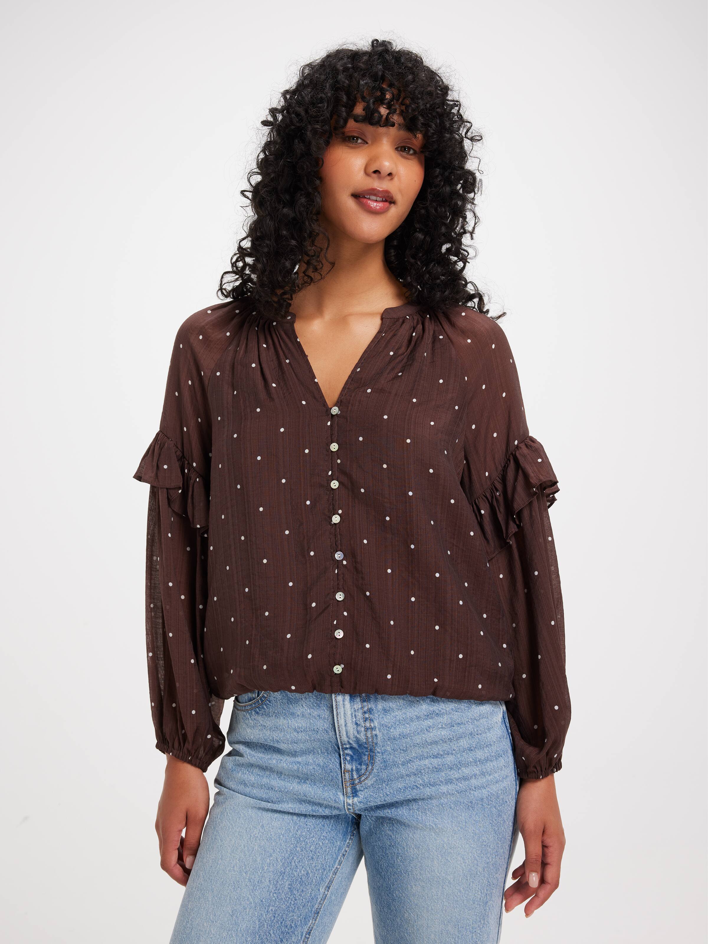 Saige Long Sleeve Bubble Hem Top
