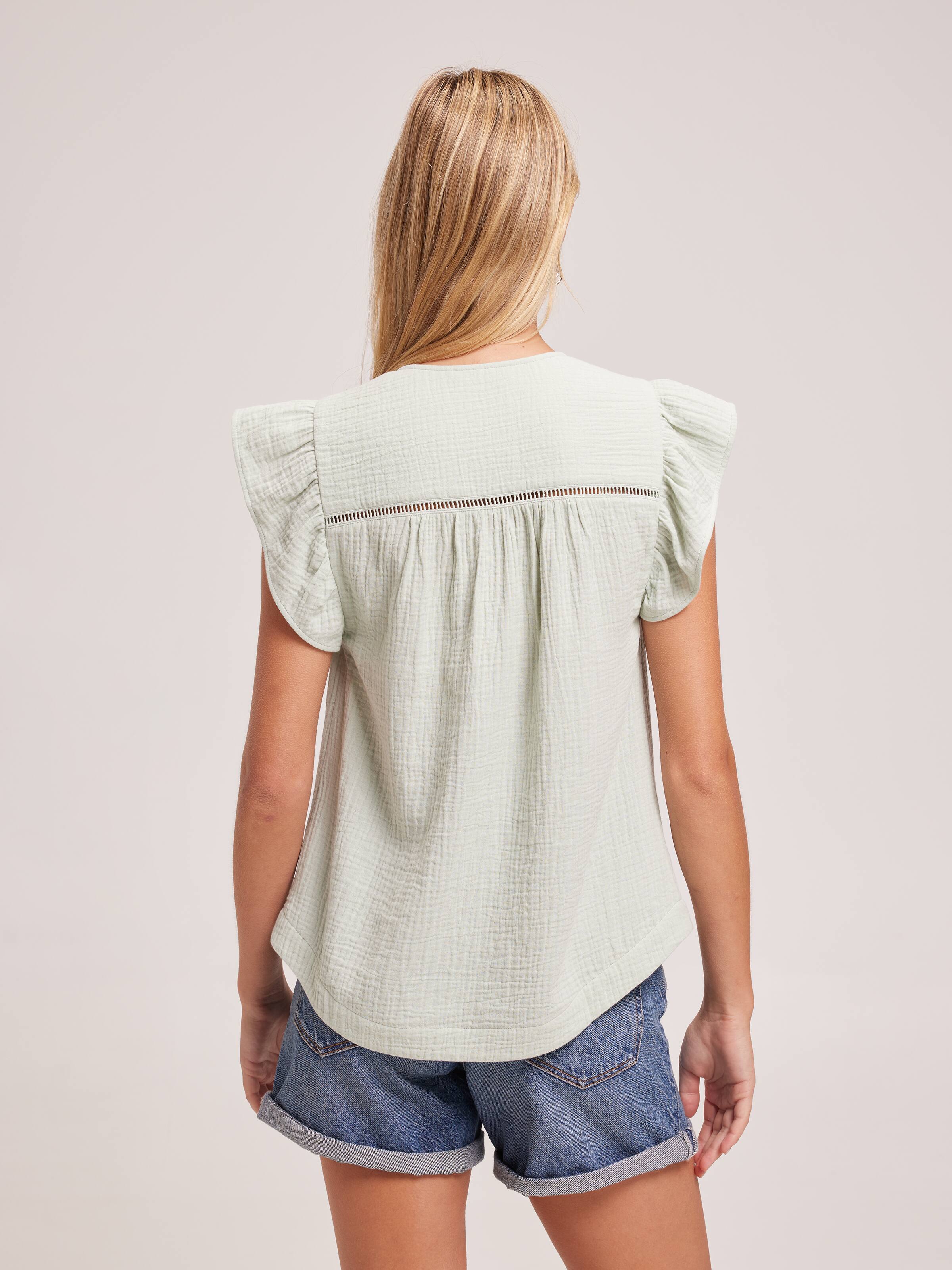 Image for Erin V Neck Flutter Sleeve Top from JustGroupNZ