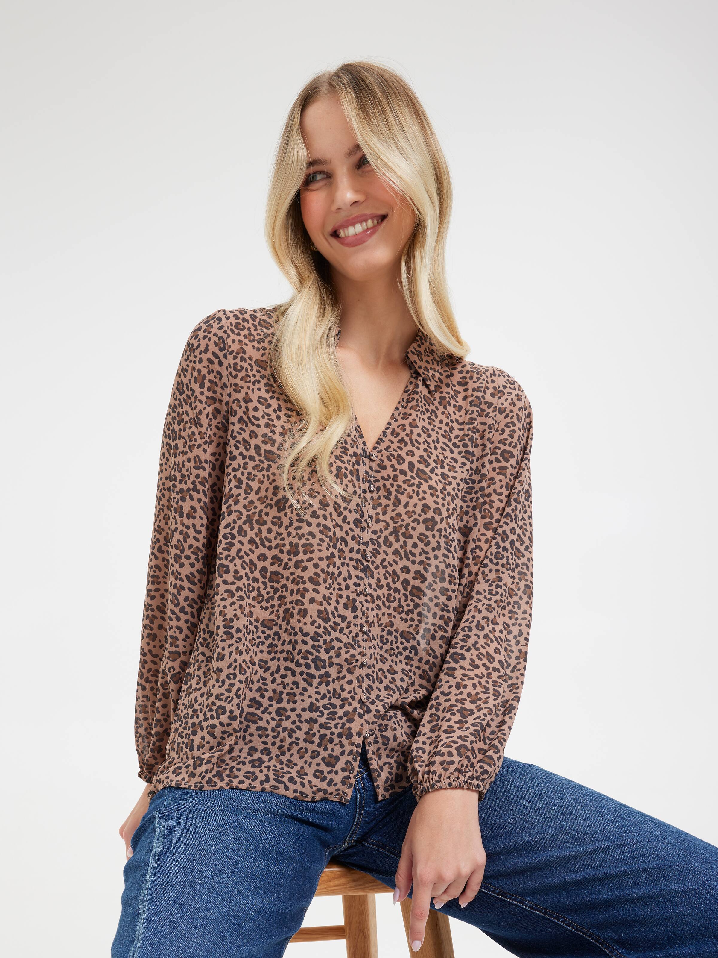 Ada Long Sleeve Button Through Blouse