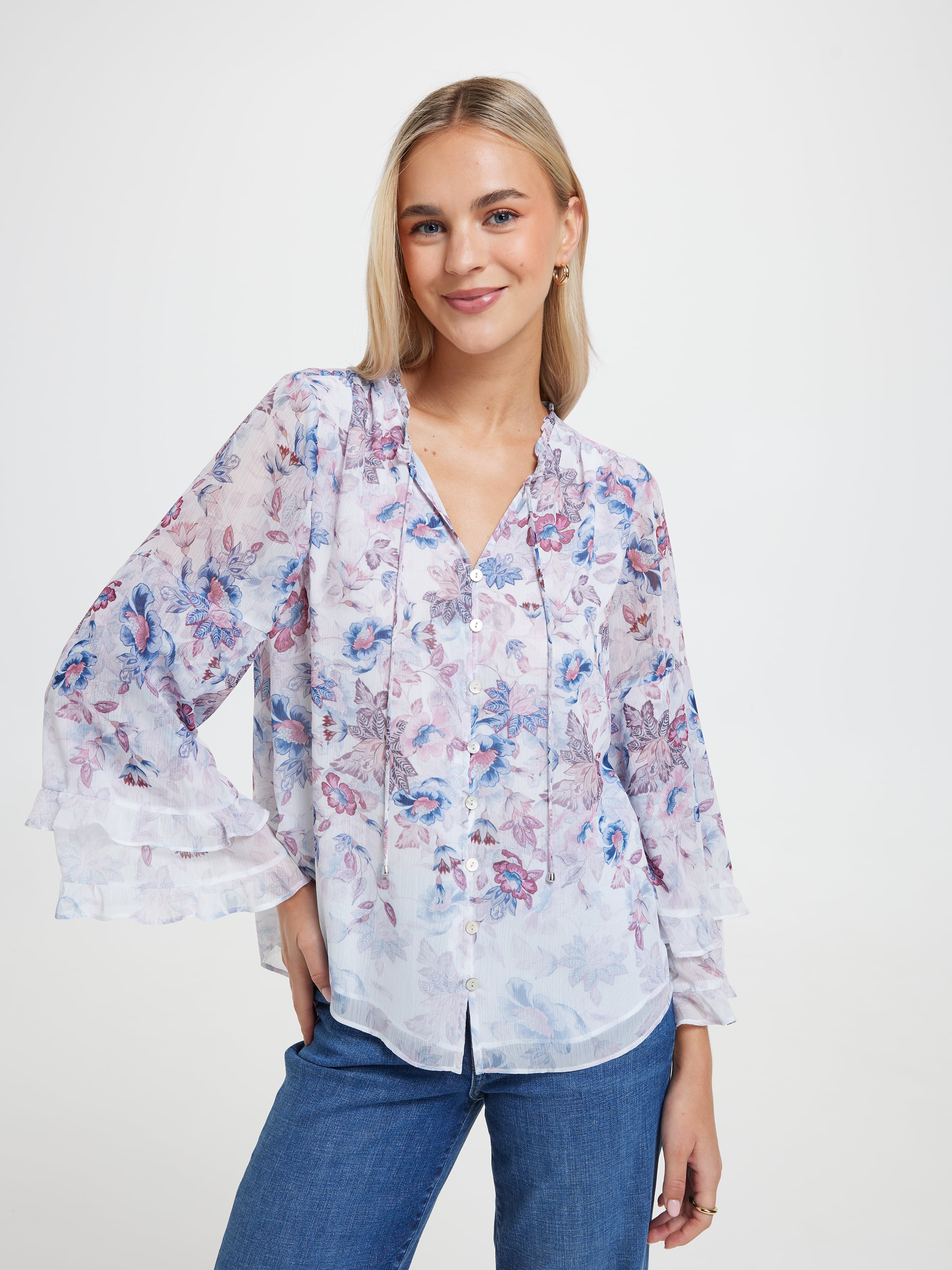 Stevie Ruffle Sleeve Blouse