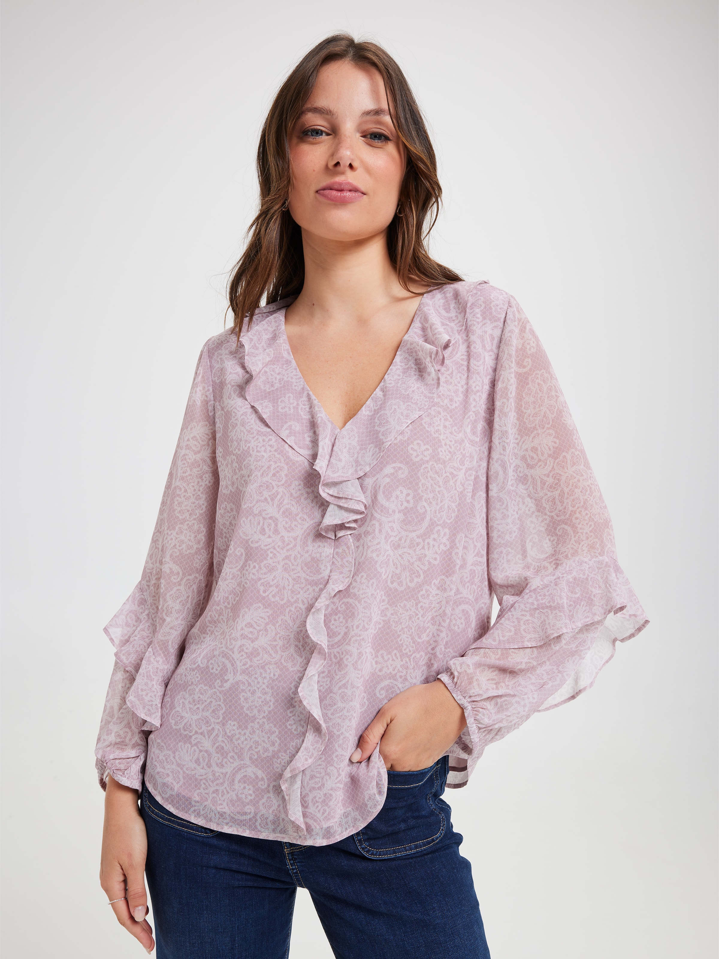 Image for Daphne Frill Neck Blouse from JustGroupNZ