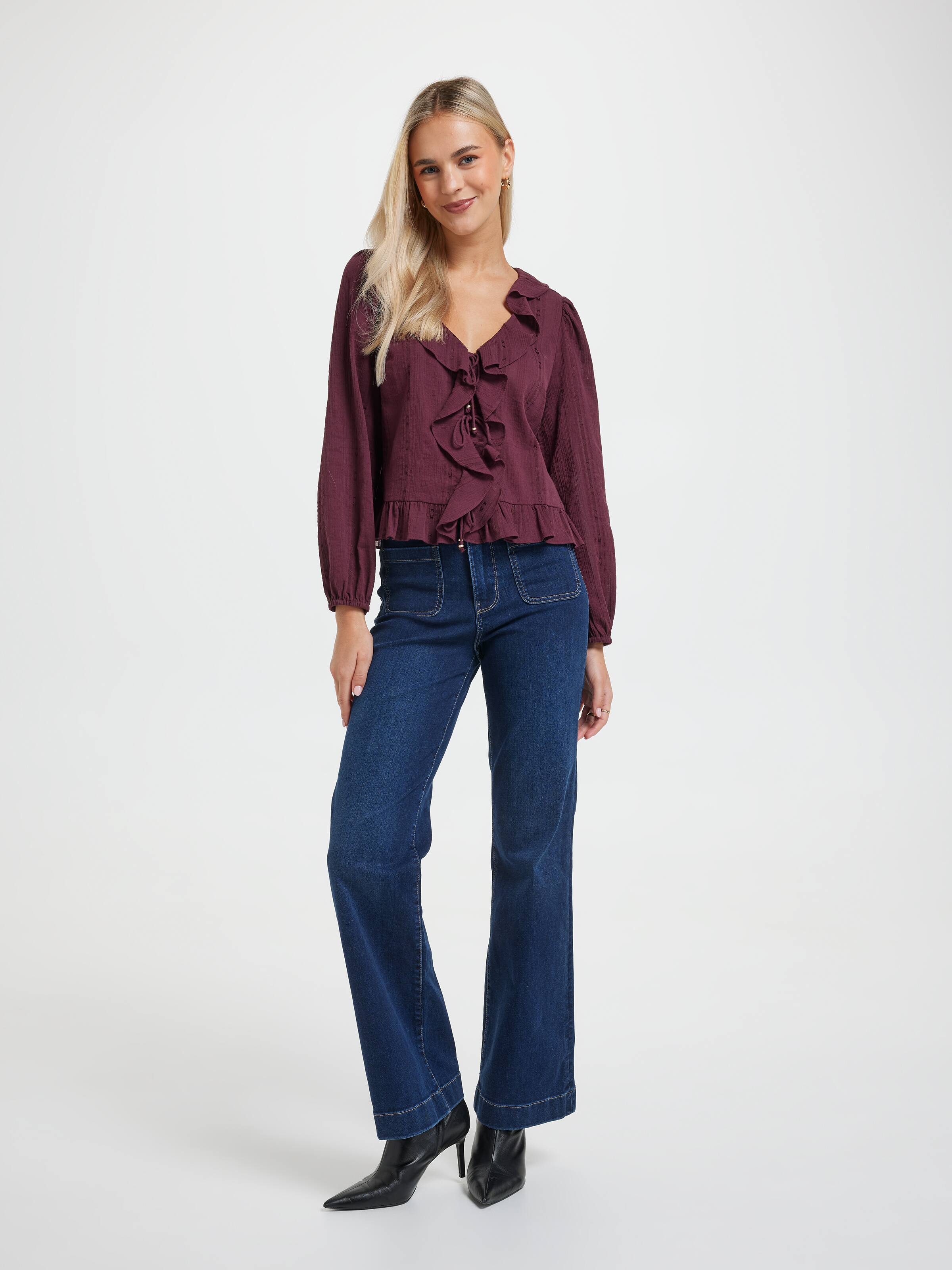 Margot Frill Tie Front Top