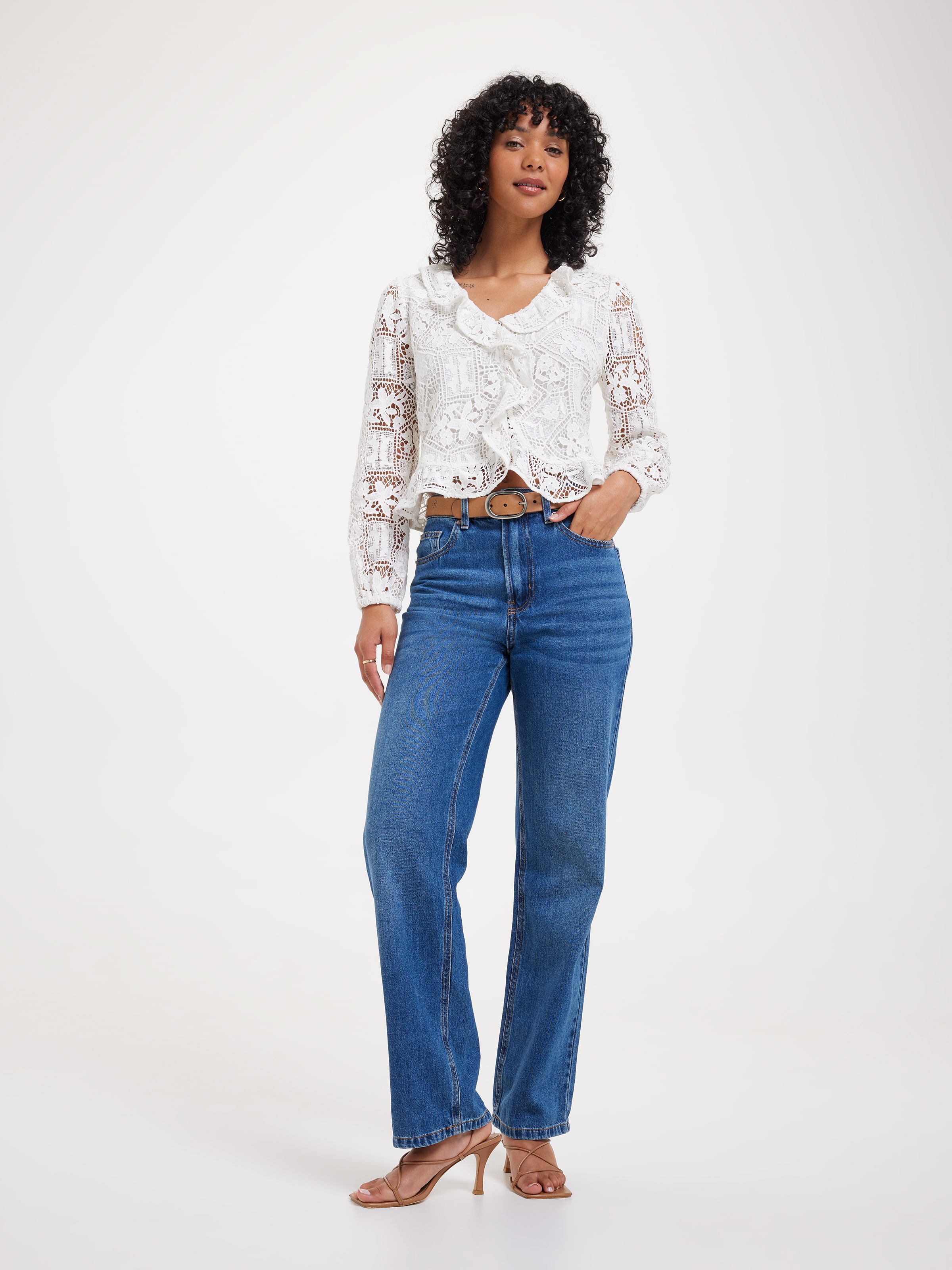 Khloe Ruffle Lace Blouse