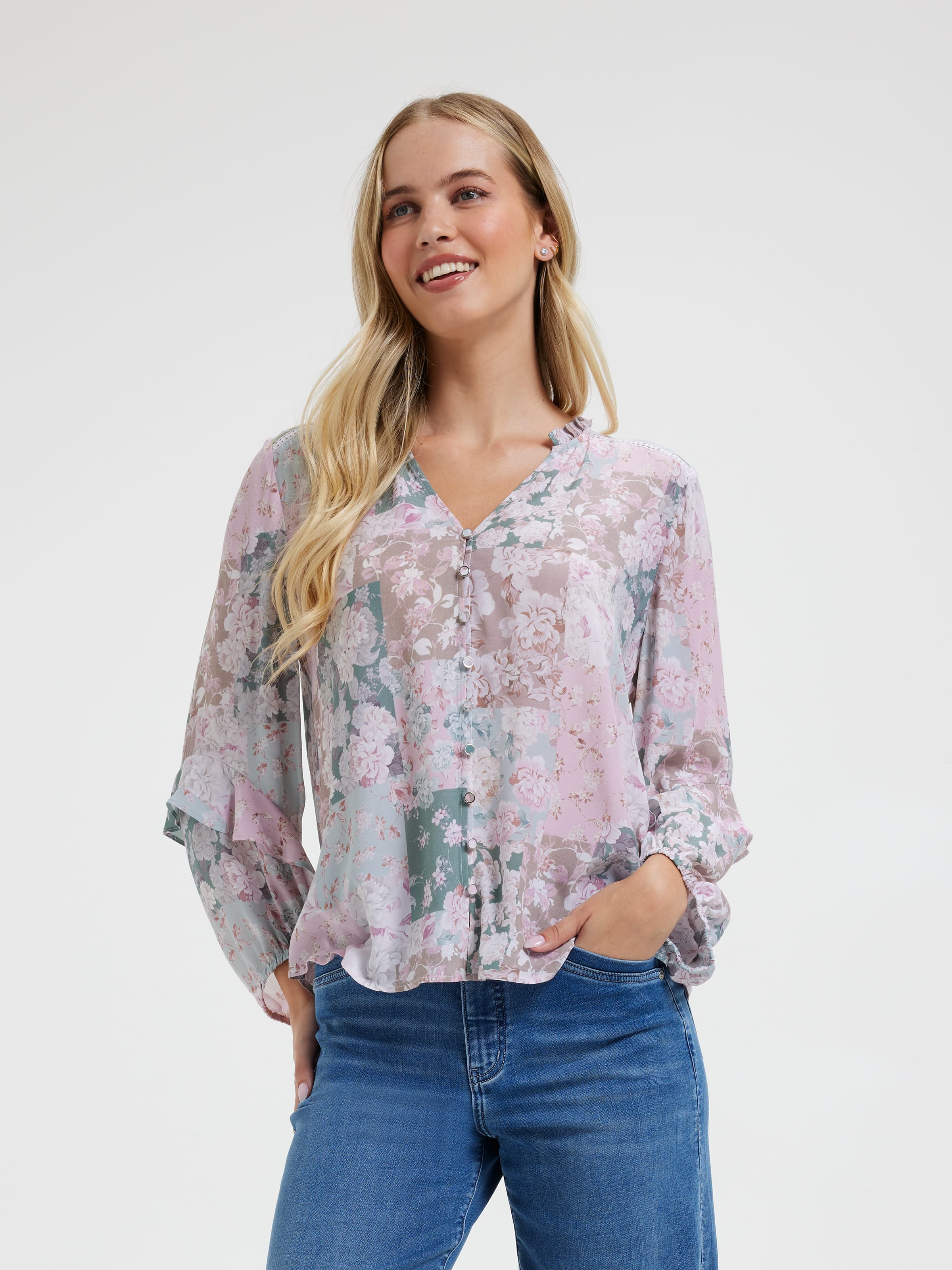 Ivana Frill Sleeve Blouse