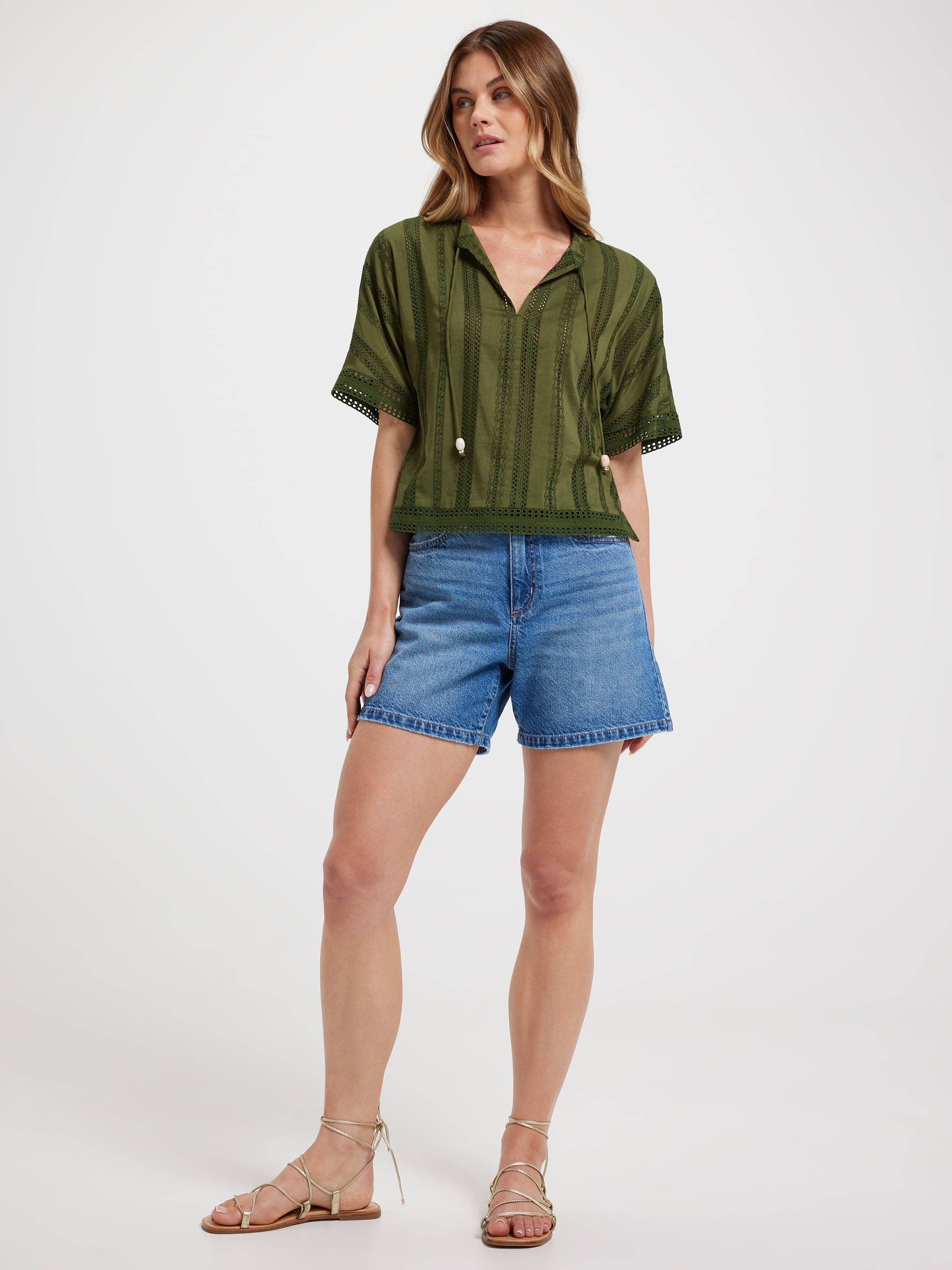 Cleo Broderie Shell Top