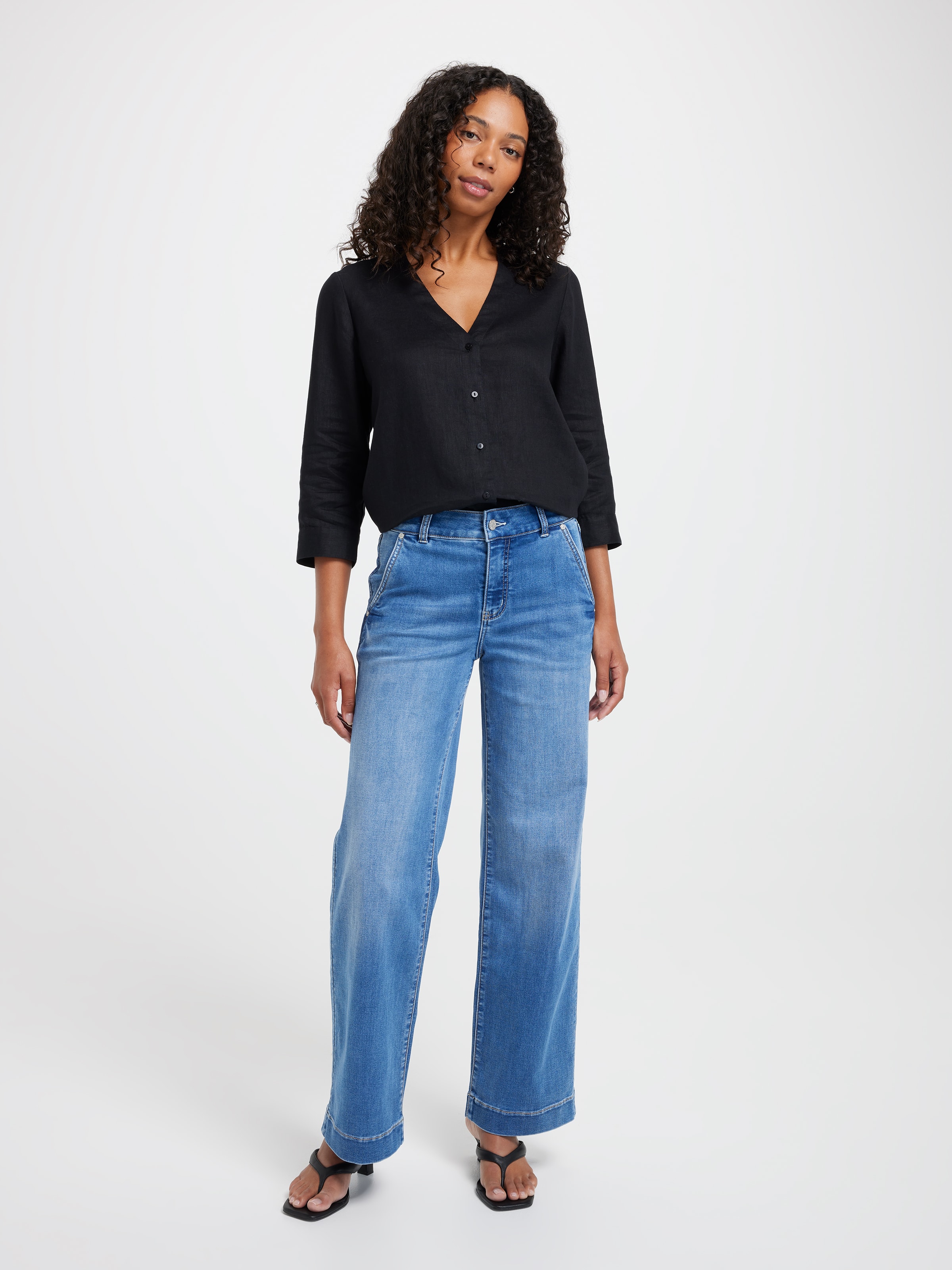 Gabby Linen 3/4 Sleeve Shirt